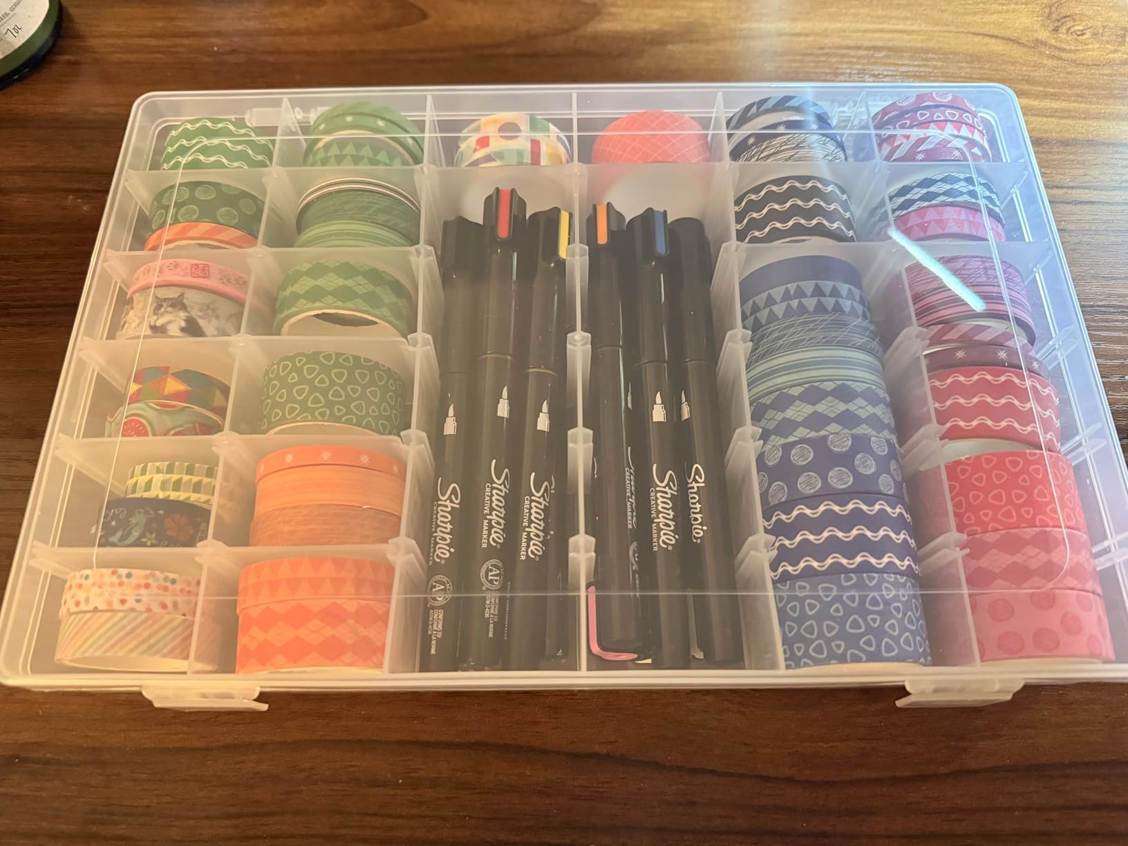Washi Tape Organizer Box, 36 Grids Clear Plastic Box with Removable Dividers for Craft Supplies customer photo 1