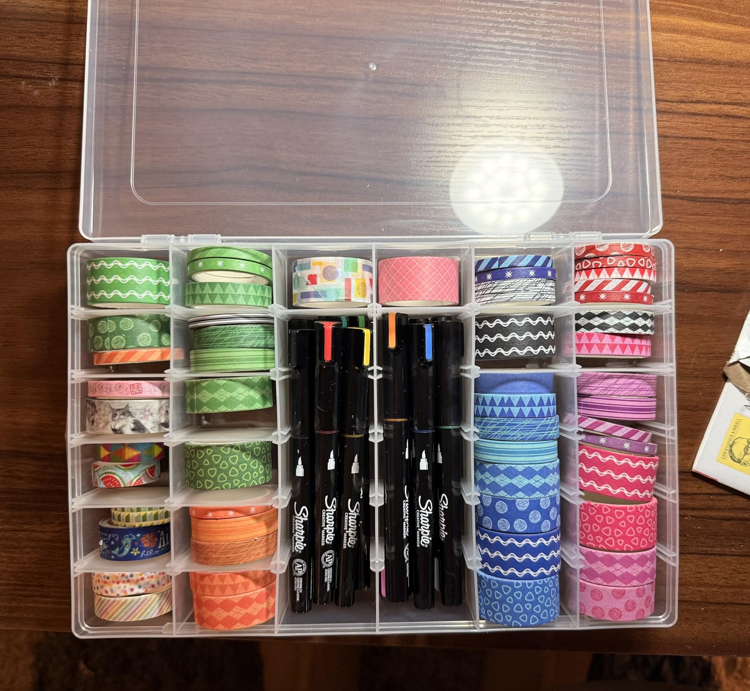 Washi Tape Organizer Box, 36 Grids Clear Plastic Box with Removable Dividers for Craft Supplies customer photo 2