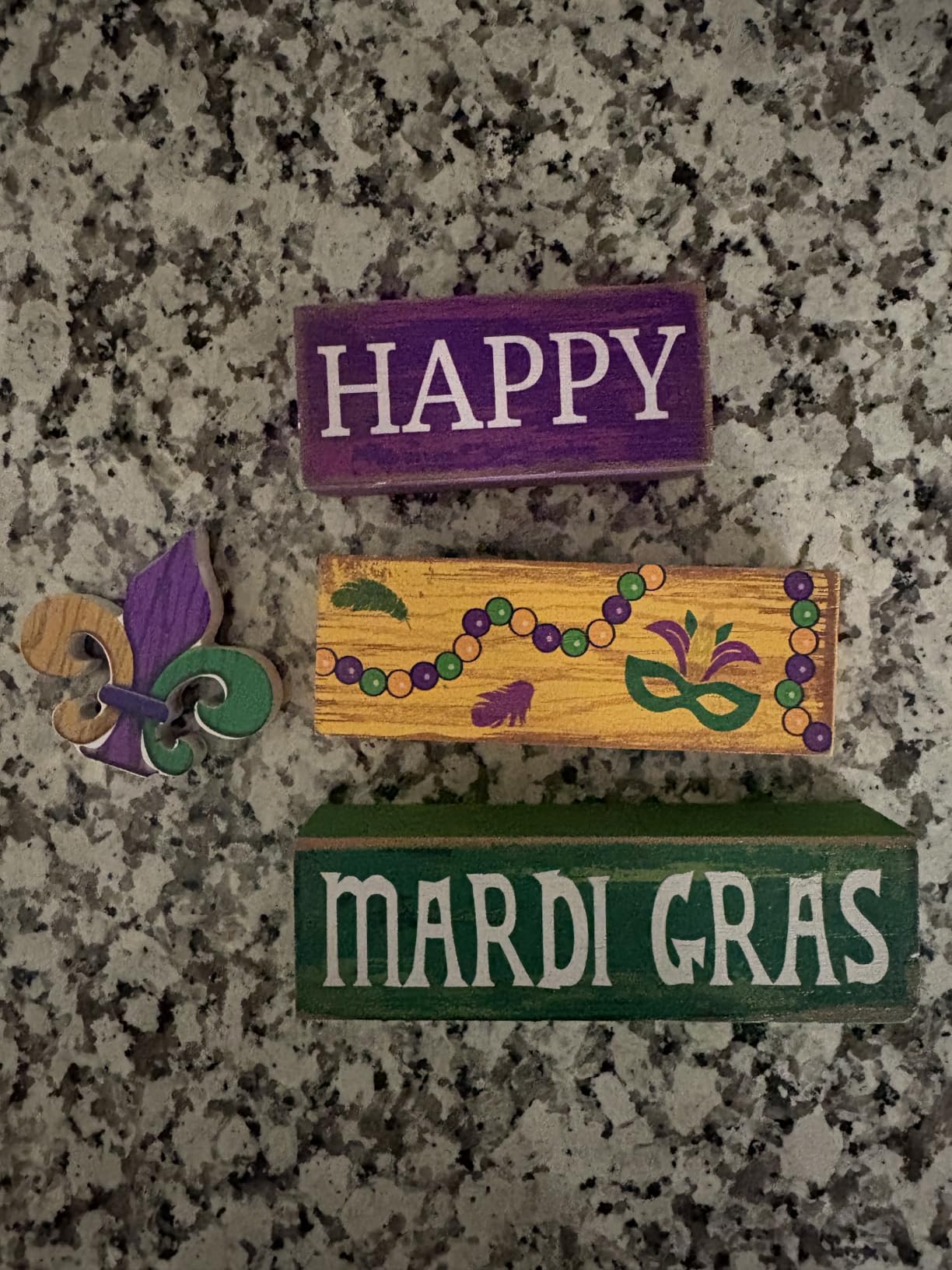 Moucuny 4 Pcs Spring Wooden Block Signs Farmhouse Tray Decor Tulips Rustic Centerpiece for Shelf Bathroom Laundry Room Kitchen Stacked Spring Has Sprung Text customer photo 2