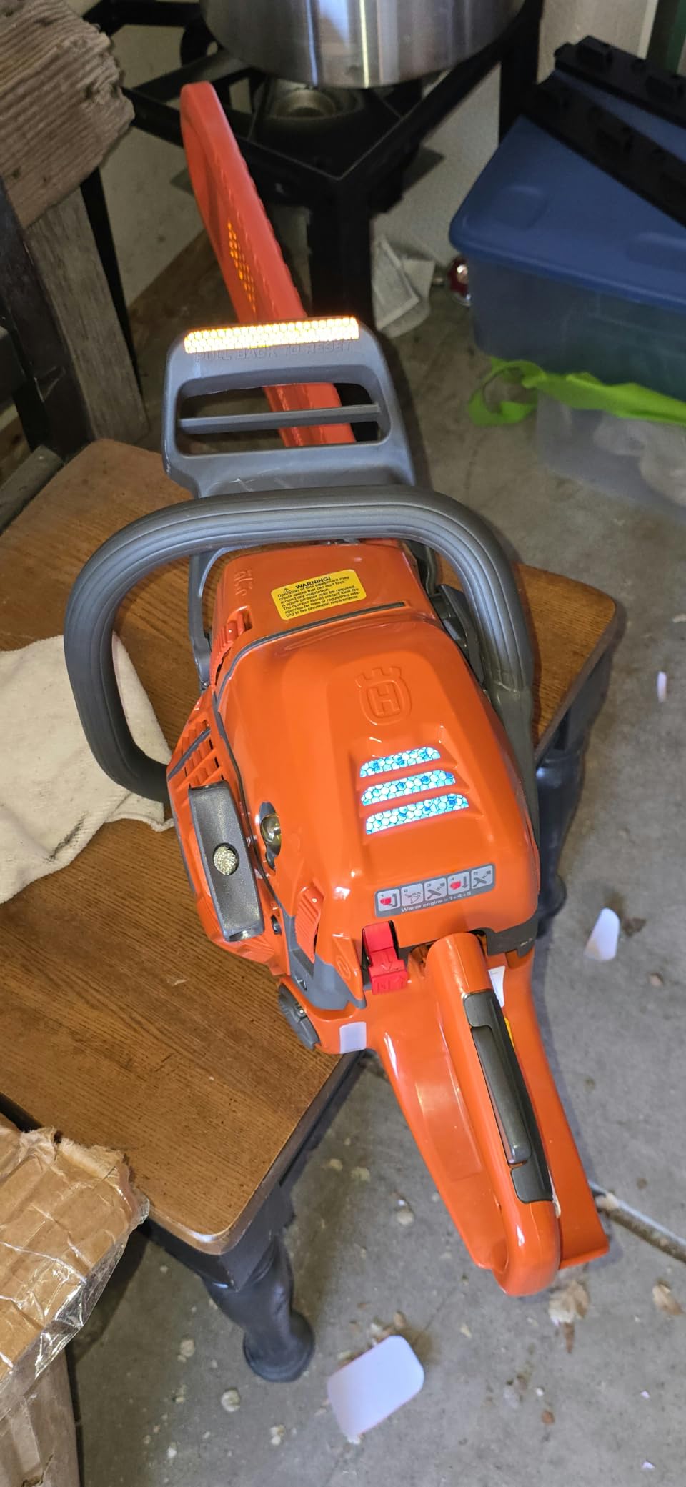 Husqvarna 445S Gas Chainsaw, 18 Inch Chainsaw, Outdoor Tools, Gifts for Men | Hand held chain saw with automatic oiler, for wood cutting and tree trimming, featuring Smart Start, 50-cc 3-HP X-Torq engine customer photo 2