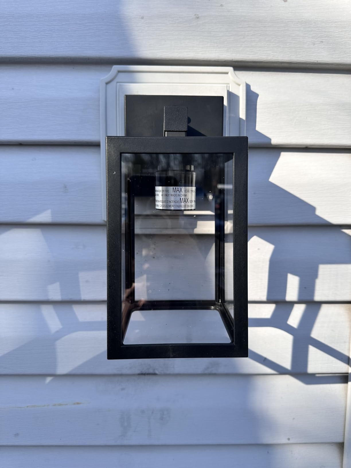 2 Pack Dusk to Dawn Outdoor Wall Light Fixtures, Exterior Porch Light, Waterproof Wall Sconces Lanterns, Sensor Lighting Wall Mount for House Doorway Garage, Black customer photo 2