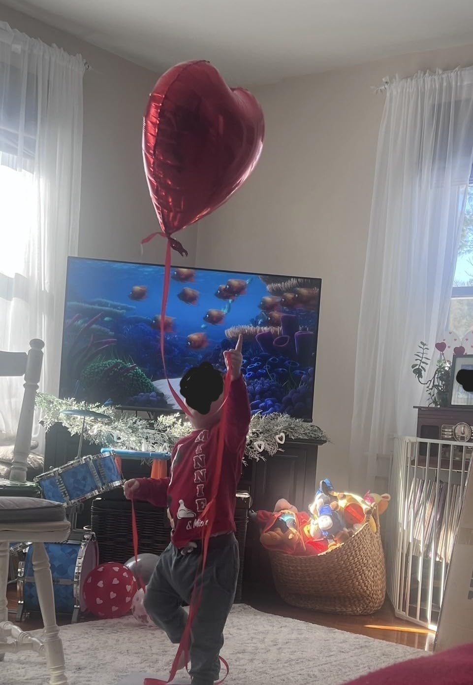 Valentine's Day Decorations Set - Red Heart Balloon Kit with LOVE Foil, LED Candle Lights & Rose Petals, Romantic Room Decor for Proposal, Bedroom or Hotel customer photo 1
