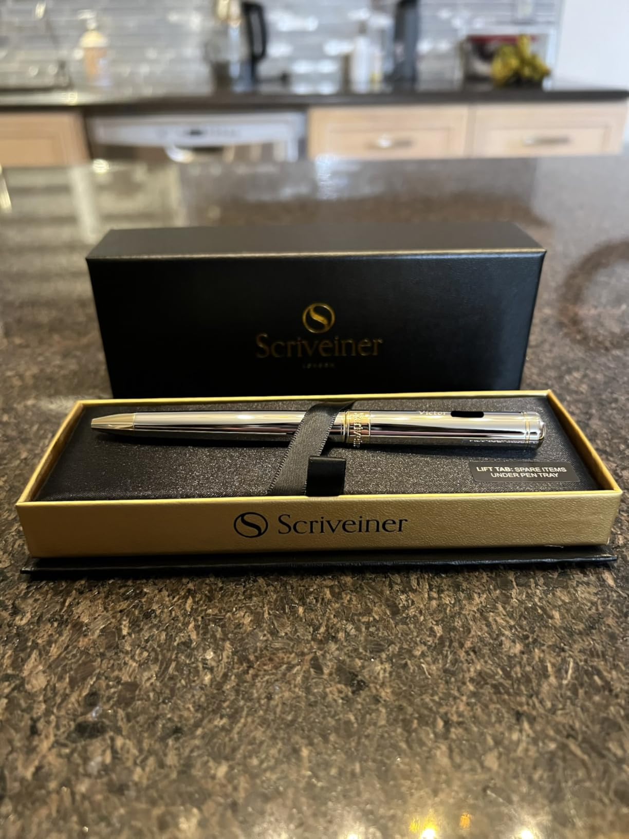 Scriveiner All Black Ballpoint Pen - Stunning Luxury All Metal Matt Black Pen, Schmidt Black Refill, Best Gift Set for Men & Women, Professional Executive Office, Nice Fancy Designer Pens customer photo 2