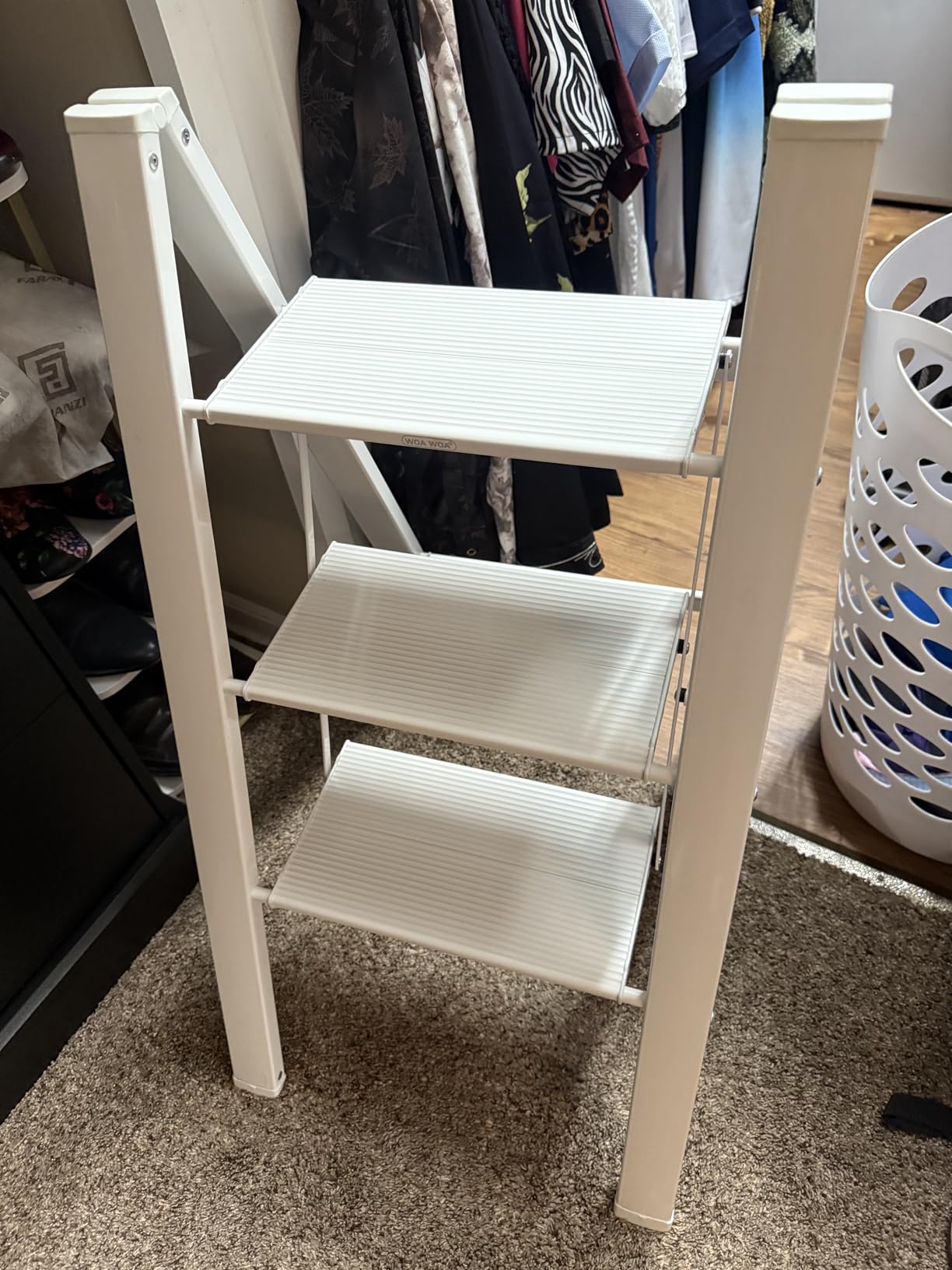 WOA WOA 2 Step Ladder, Foldable Step Stool, 300lbs Load, Black & White customer photo 2