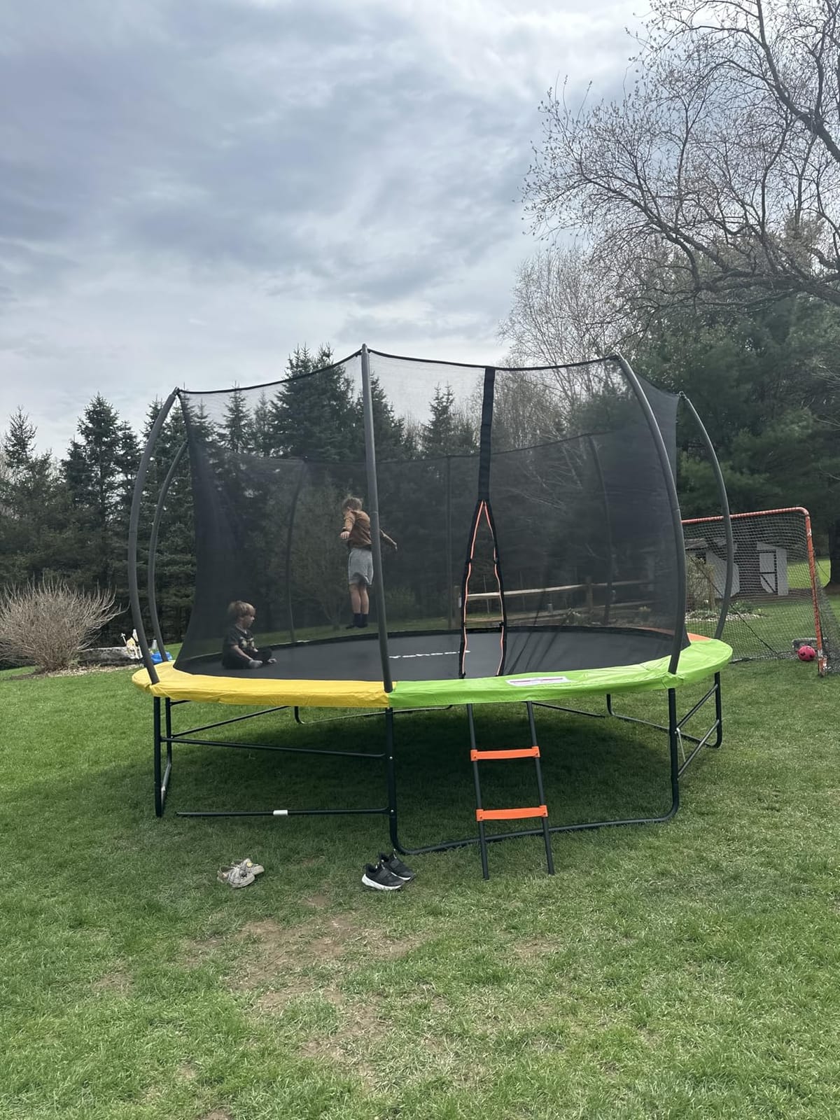 Yohood Trampoline Outdoor 12FT 14FT, Recreational Trampolines with Enclosure Net and Ladder, ASTM Approved for Kids and Adults, with Additional 8 Stabilizer Bars and Anti-Rust Coated Galvanized Frame customer photo 1