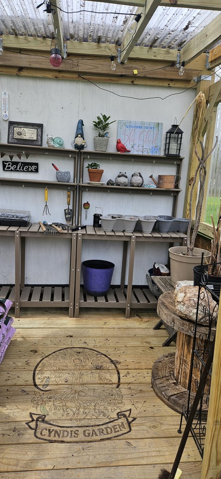 Outdoor Potting Bench with 3 Tier, All-Weather Patio Potting Table with Tool Hooks, HDPE Gardening Table for Backyard, Garden, Brown customer photo 2