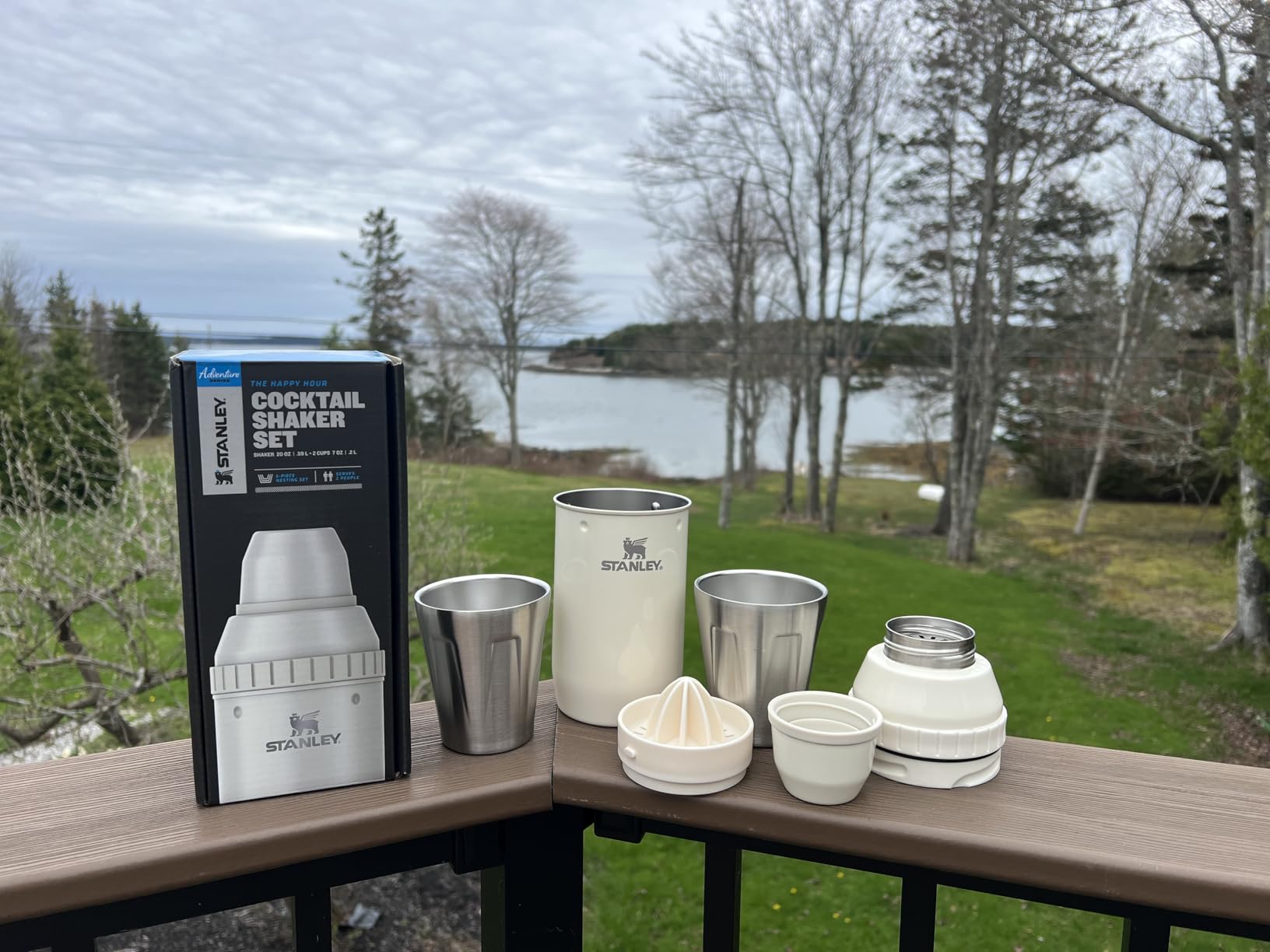 Stanley Happy Hour Cocktail Shaker Set 20 oz | Bartender Kit for Camping and Travel | Cocktail Drink Mixing Set with 2 Cups | Insulated Stainless Steel | BPA-Free | Hammertone Frost customer photo 1