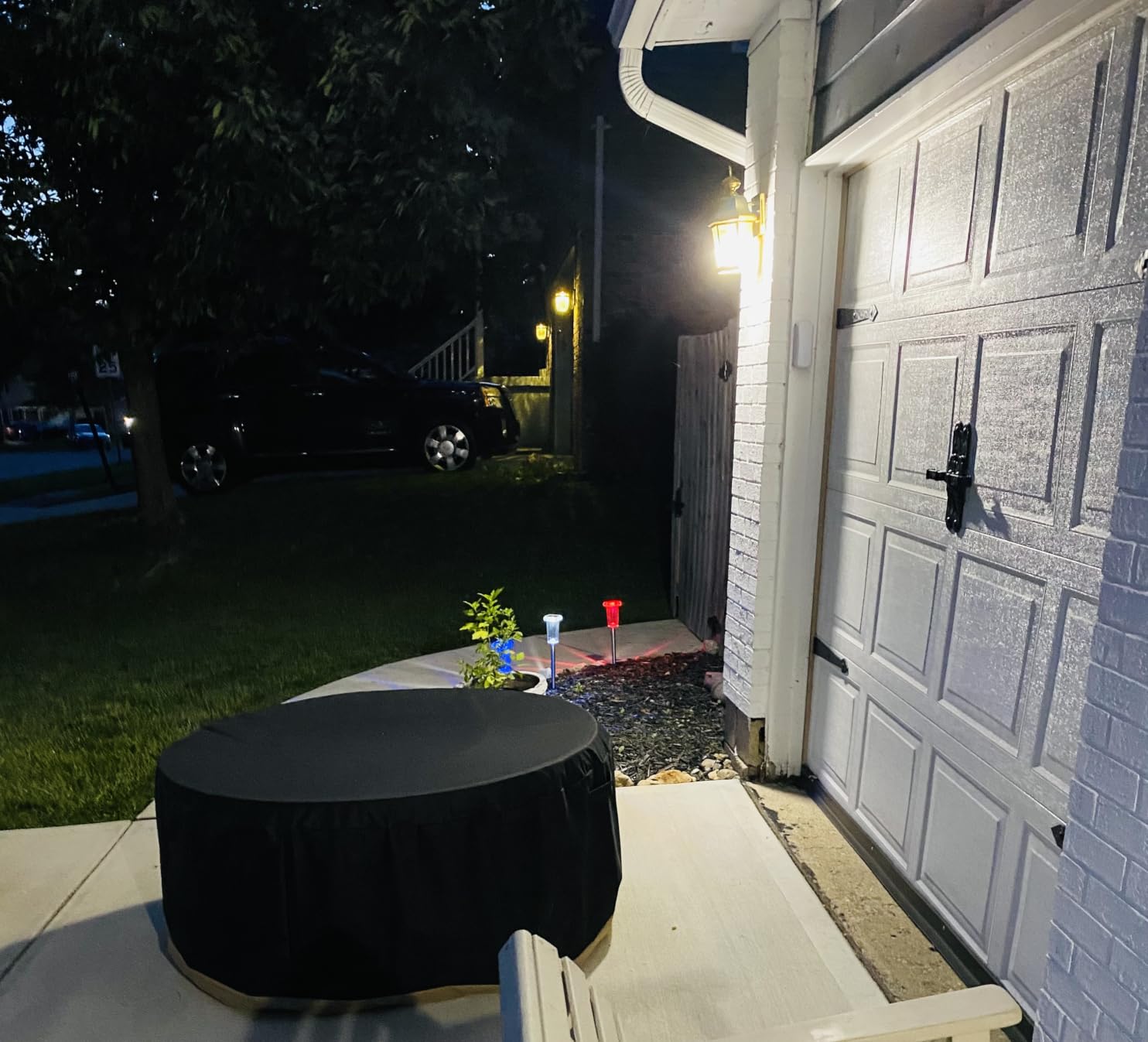 DenicMic Pathway Solar Lights Outdoor Waterproof 4 Pack Halloween Decor | 10 Color Mode LED Stake Lights for Yard Garden Driveway Walkway Landscape Path Lights Auto On/Off customer photo 1