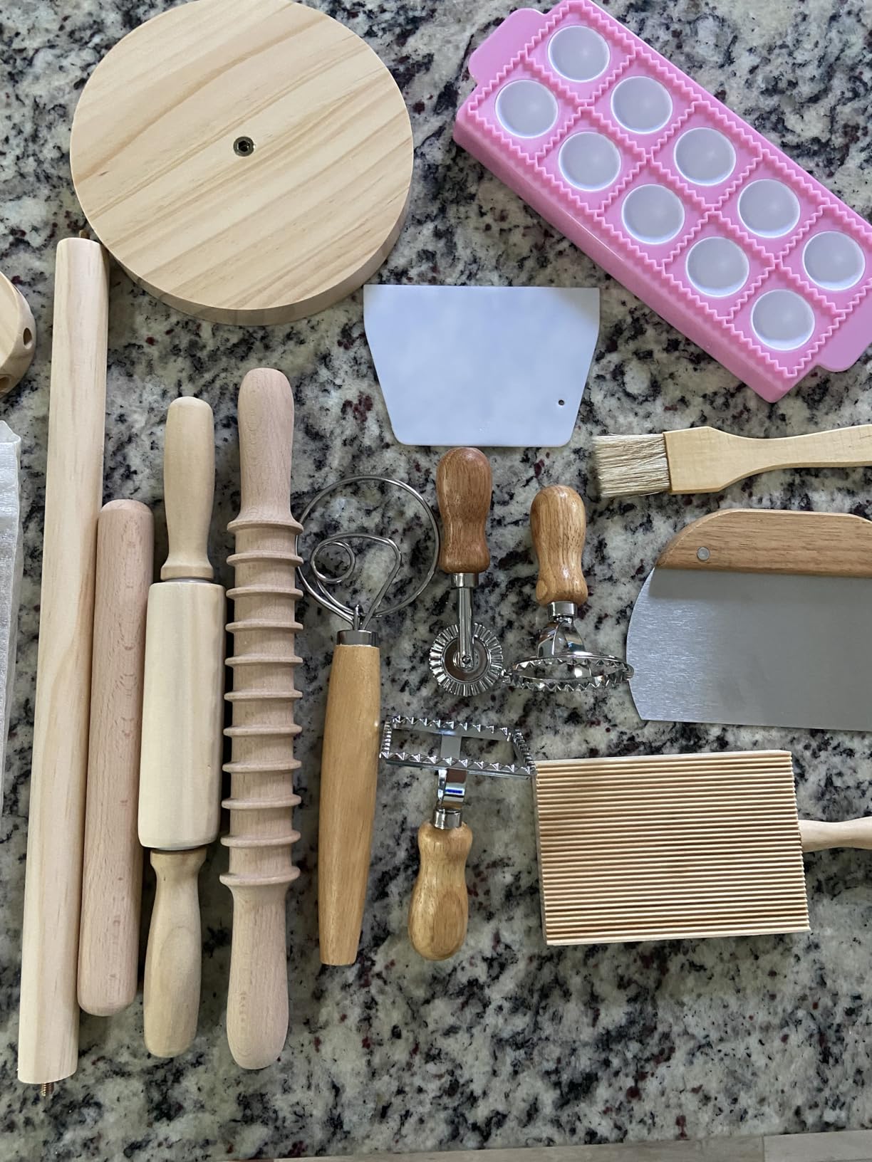 Pasta Making Tools Set 14 PCS, Pasta Maker Kit with Drying Rack, Ravioli Maker Press, Pasta Cutting Tools, Beech Wood Rolling Pins, Gnocchi Board, Homemade Pasta Accessories Set customer photo 2