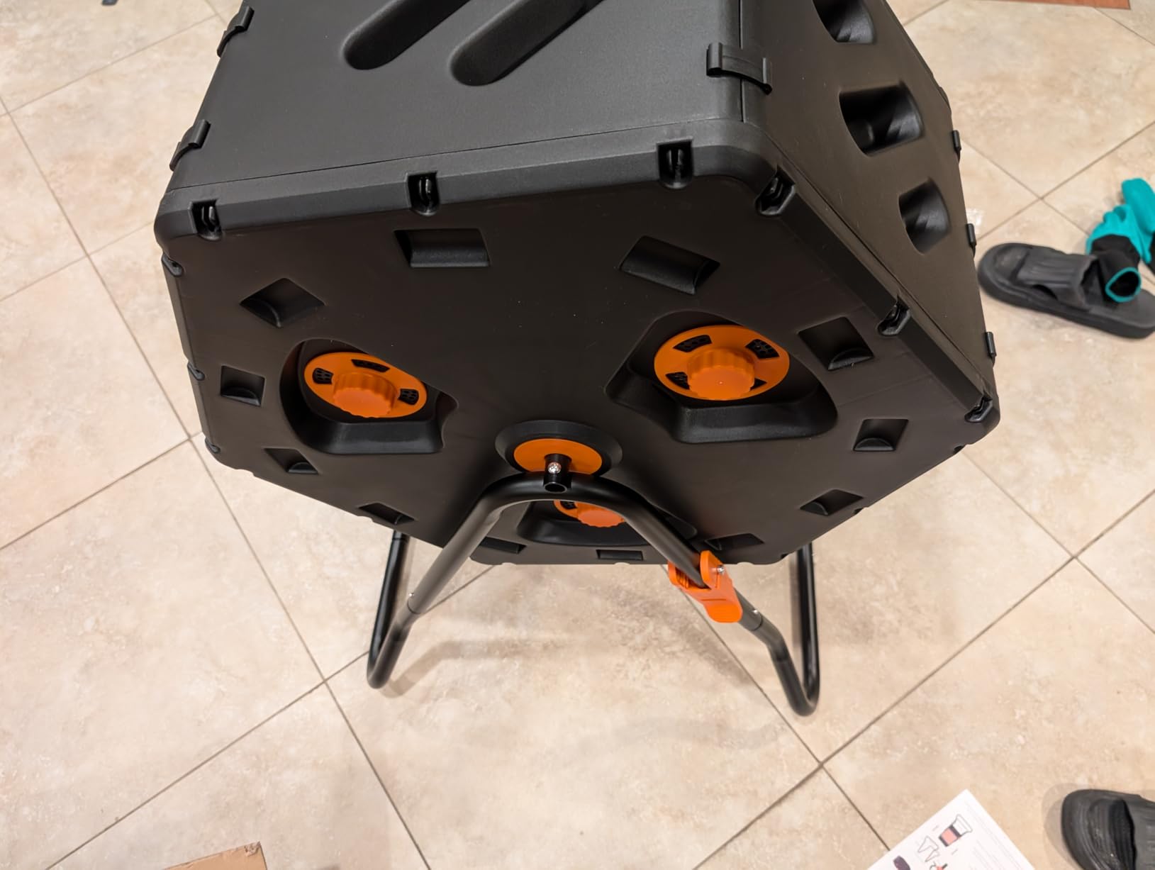 Compost Bin Outdoor 45 Gallon, Dual Separate Chamber Composter | 360 Rotating Garden Compost Tumbler for Fast Composting, Easy Assemble Compost bin for Outside, Backyard, and Yard customer photo 2