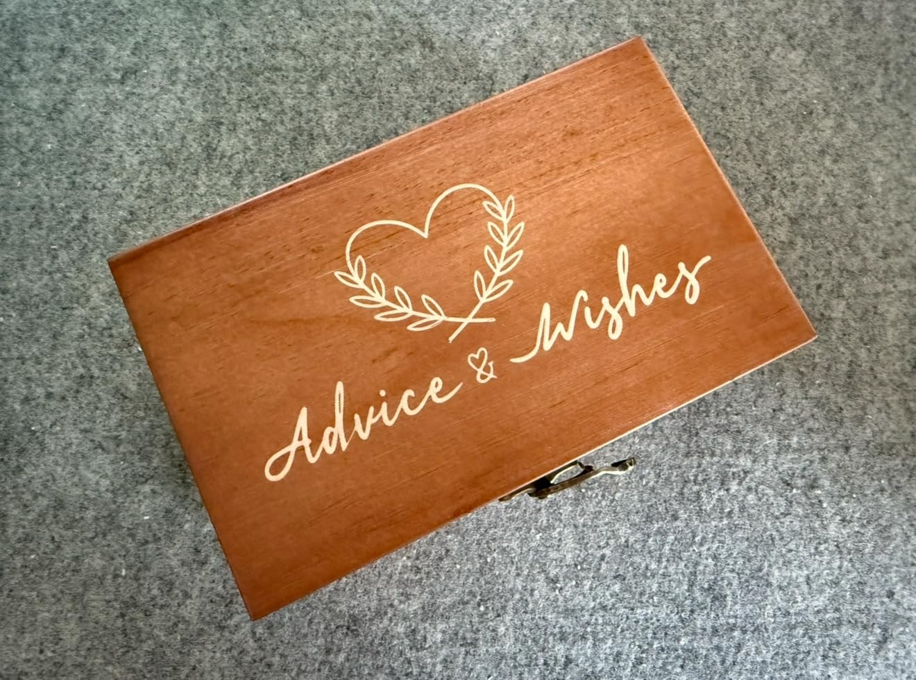Wooden Advice & Wishes Memory Box with 50 Pcs Kraft Tan Cards for Wedding - Bridal Shower Guest Book Alternative- Versatile Keepsake for Newlyweds, Baby Shower, Graduation & Birthday Party customer photo 2