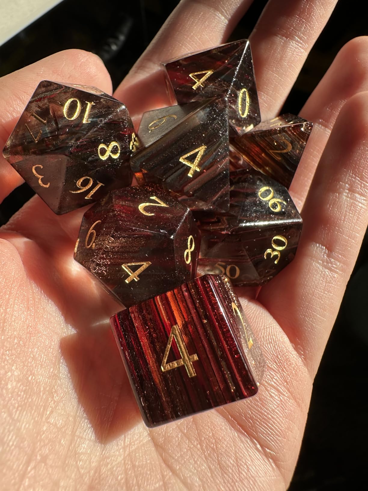 UDIXI Stone DND Dice Red Granite Gemstone Dice Set for D&D Tabletop Games | Natural Stone, Premium Gift Box, DM Gift, for Dungeons and Dragons Role Playing Games customer photo 2