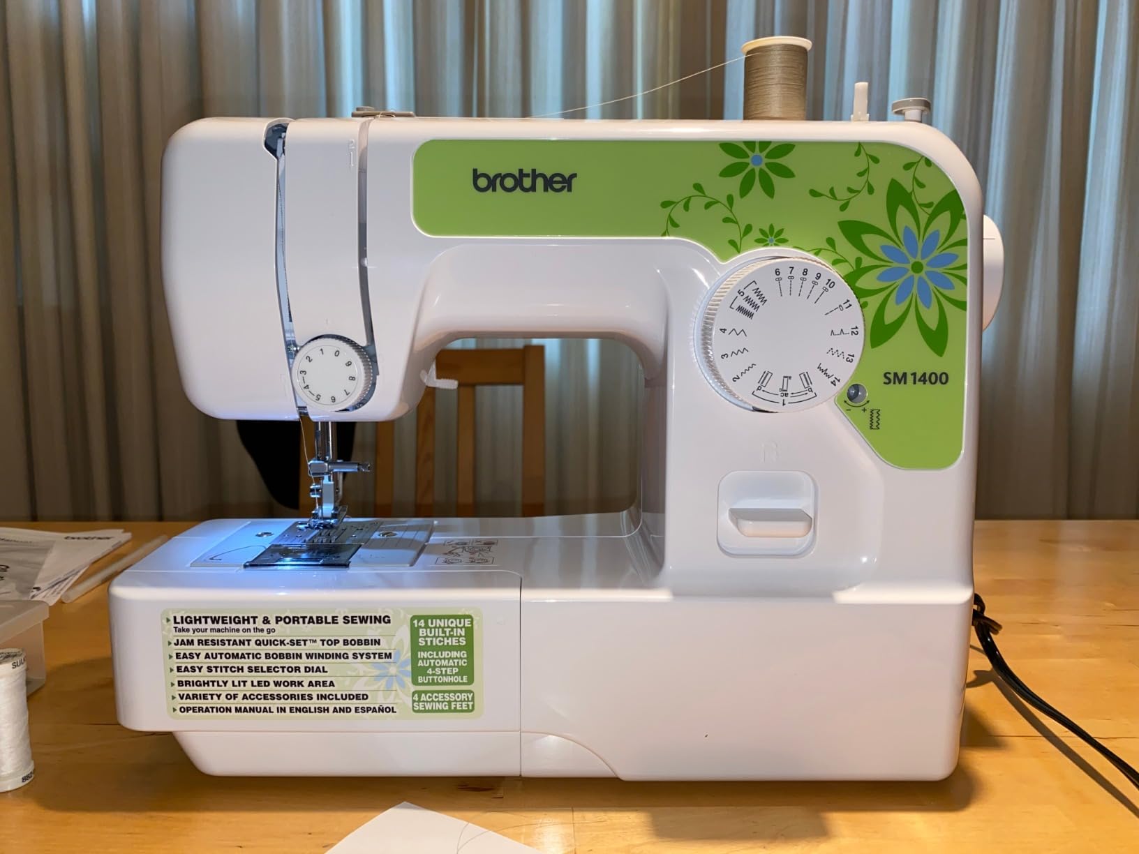 Brother SM1400 14-Stitch Sewing Machine with SASEW6 6-Piece Thread Pack customer photo 2