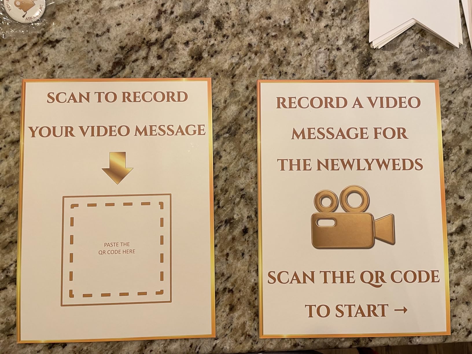 Video Guest Book for Wedding with QR Code - Wedding Guest Book Alternative, Guests Record Video Messages on Their Phones, No App - Edited Film in 24 Hours - Kit with Banner, Signs, Flyer, Badges customer photo 2