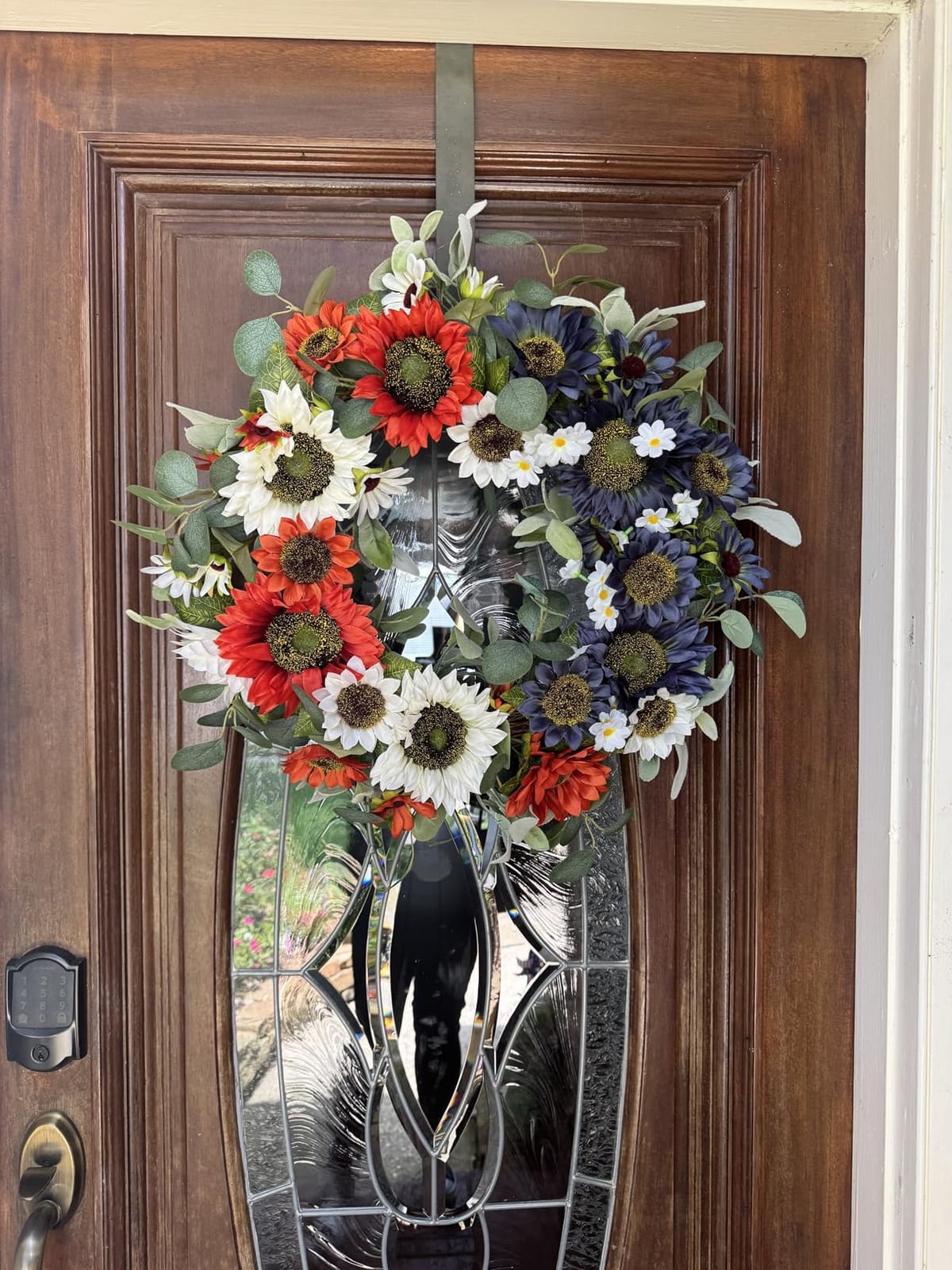 WANNA-CUL 22 Inch Eucalyptus Fall Front Door Wreath Harvest Farmhouse Decor | Year Round Vintage Artificial Greenery Autumn Wreath with Mixed Berries Indoor Outdoor Table Centerpiece Thanksgiving Decor customer photo 1