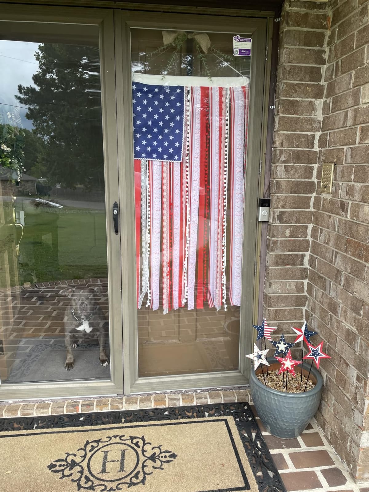 4th of July Decorations Outdoor, 30 Inch Metal Patriotic Garden Stakes, USA Yard Sign with American Flag, Red White and Blue Yard Decorations for Memorial Day Lawn Porch customer photo 1