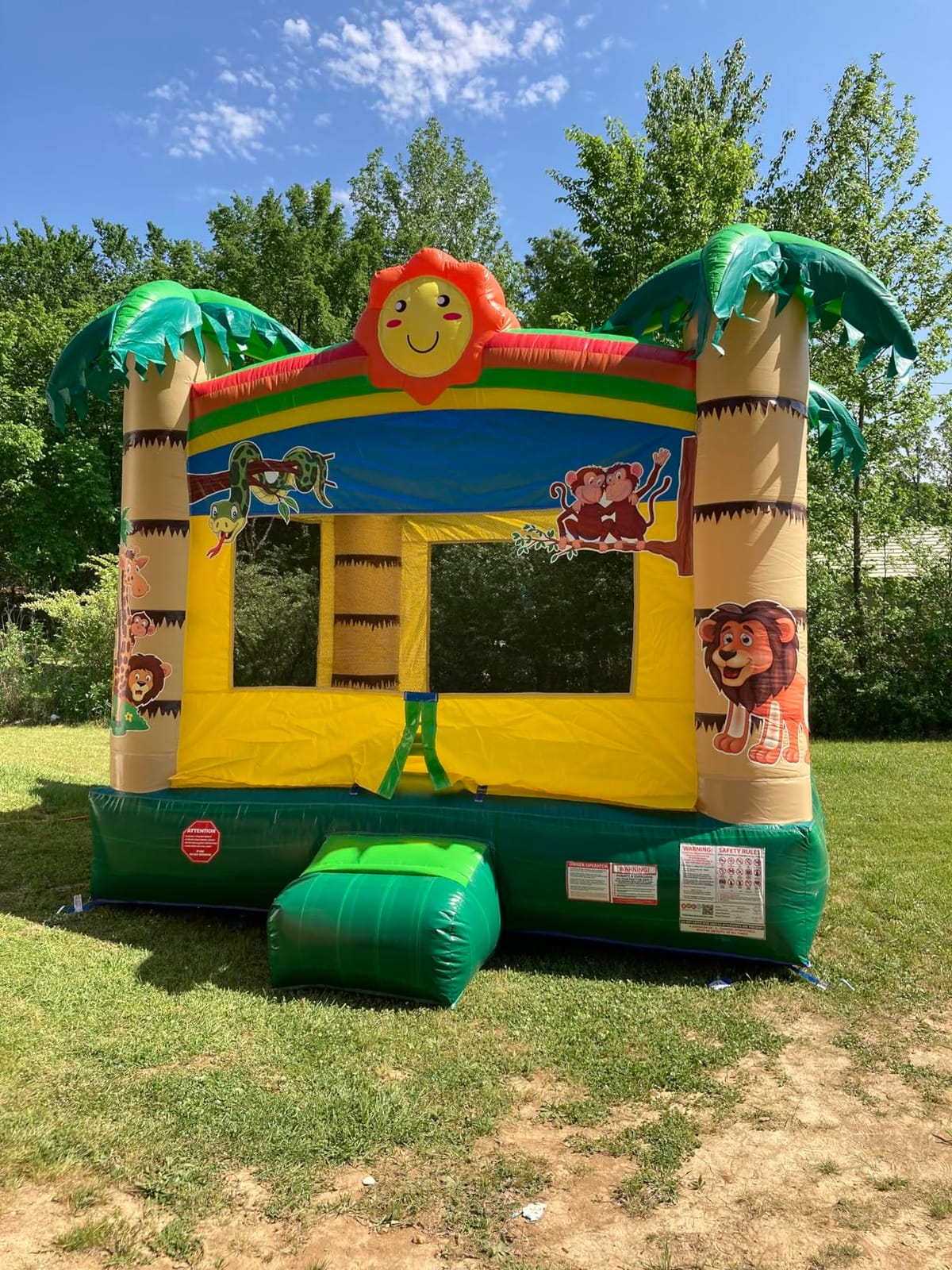 Pogo Bounce House Commercial Inflatable Jump Castle & Blower, Sports | Heavy-Duty 15oz PVC Vinyl in Stress Areas, Jump Castle w/ Stakes & Storage Bag, 13' L x 12' W x 14.5' H, 700lb Capacity customer photo 1