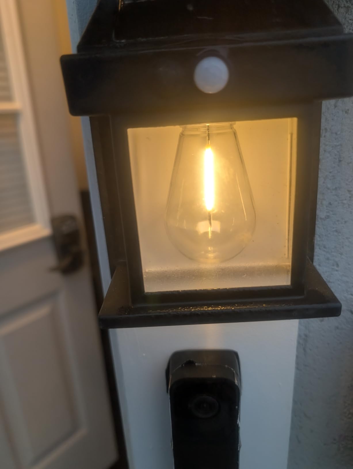 2 Pack Solar Porch Lights, Solar Wall Lights Outdoor Motion Sensor, Dusk to Dawn Solar Lights Waterproof 3 Modes for Patio Door Garage Fence Yard Garden (2, Black) customer photo 1