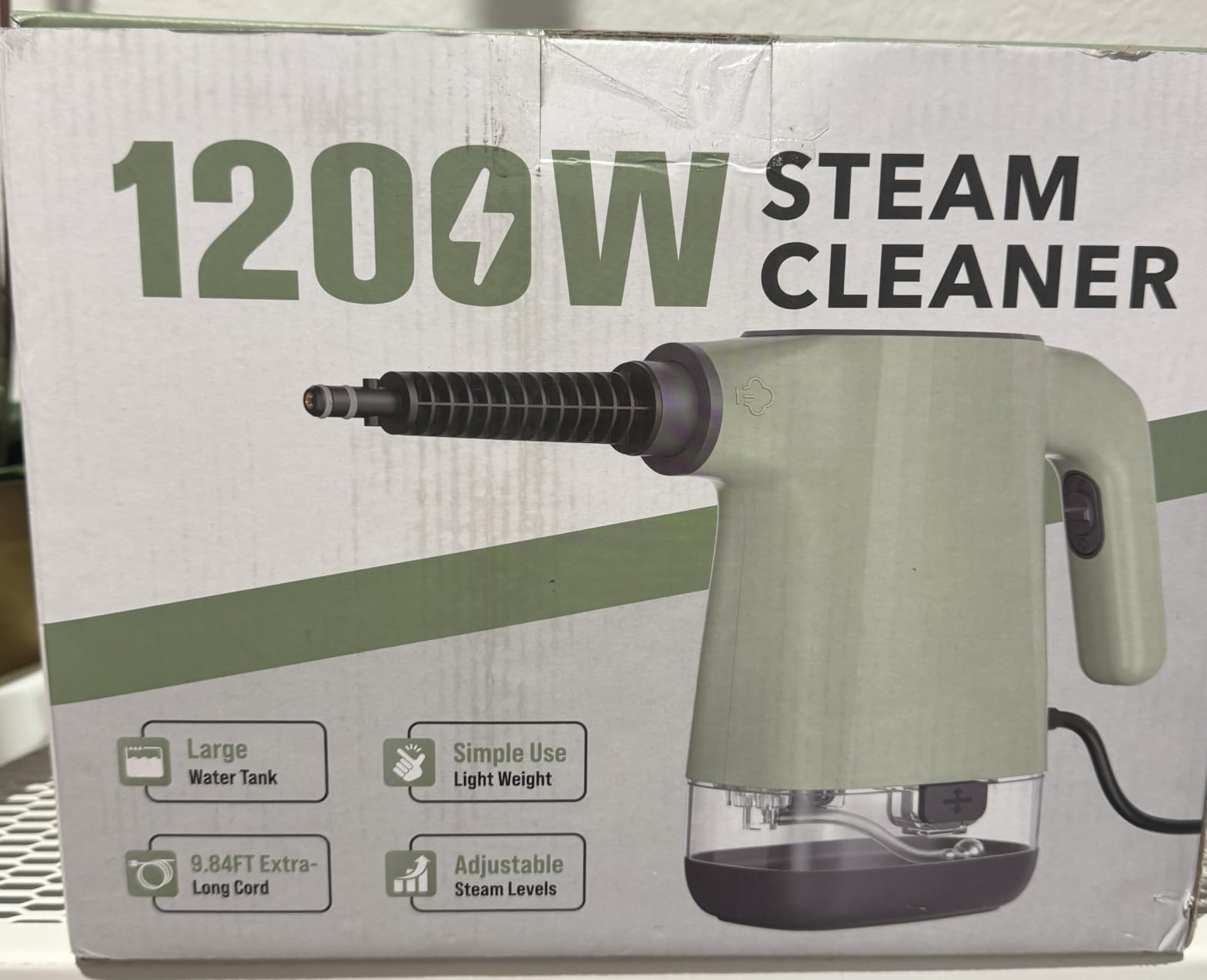 Handheld Steam Cleaner, Portable Steamer for Cleaning with 18PCS Accessories, 12s Fast Heating, Pressurized Steam Cleaner for Home, Kitchen, Bathroom, Car Detailing, Window, and Clothes, Green customer photo 1