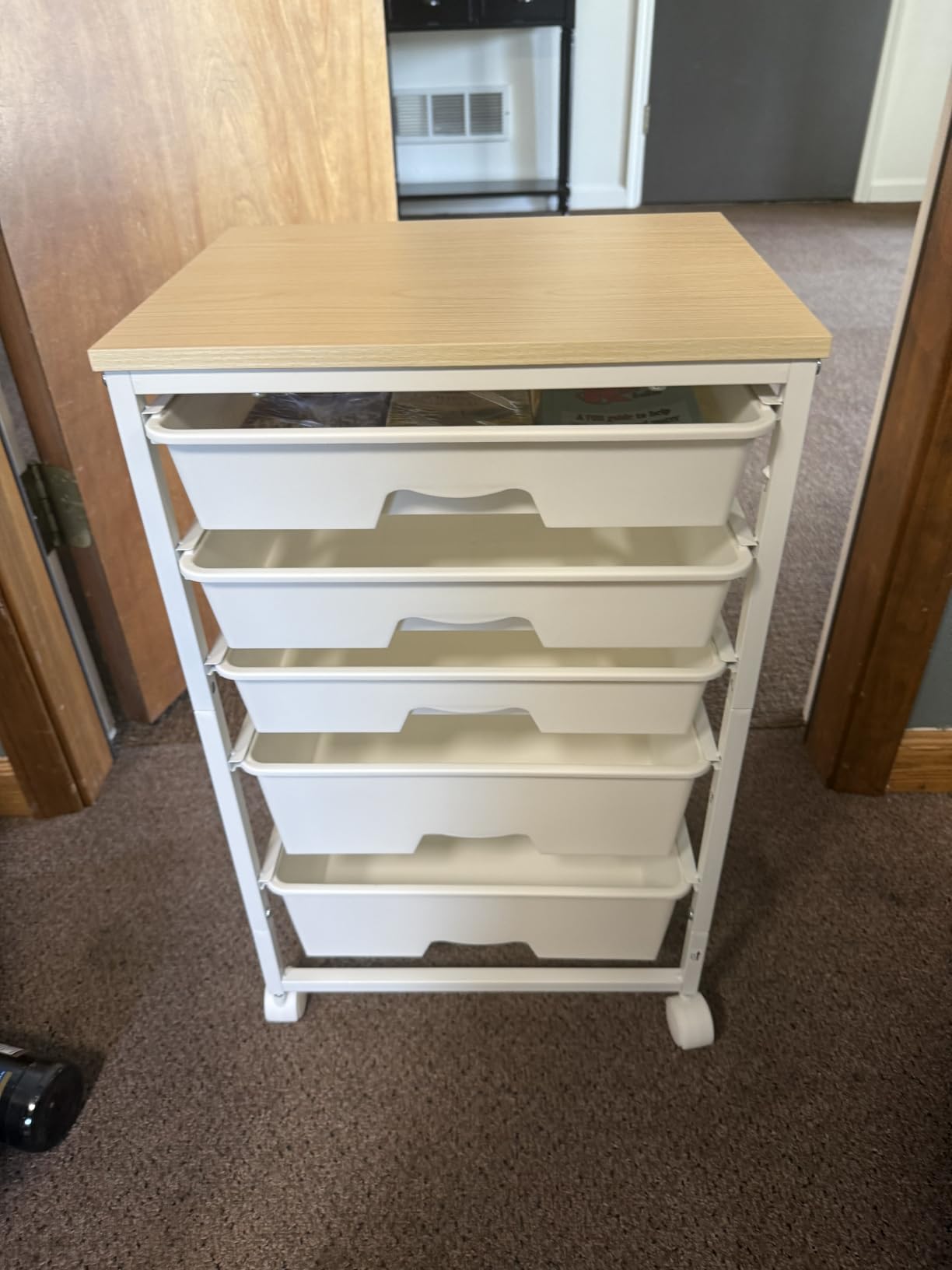 Goovilla Rolling Cart with 8 Drawers for Art, Dorm, Office, Craft, White, Utility Cart Organizer with 8 Removable Drawers and Wooden Tabletop, Lockable Rolling Storage Organizer for Classroom, Home customer photo 2