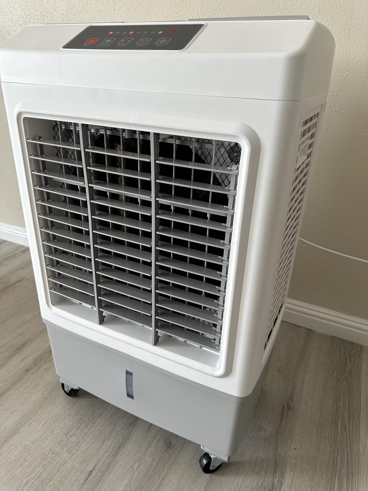 Evaporative Air Cooler, 2100 CFM Windowless Air Conditioner Portable for Room, 3 Speed Swamp Cooler, 4 Ice Packs, 8 Gallon Cooling Fan & 4Scroll Casters, Evaporative Cooler for Garage Outdoor customer photo 2