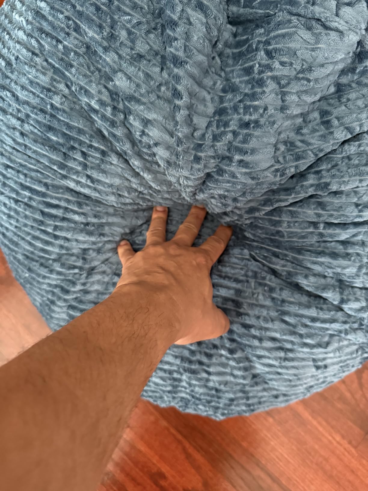 Bean Bag Chair, with Faux Rabbit Fur Cover for Teens and Kids, with Filling Memory Foam Bean Bag Chairs, Soft Faux Fur Fabric, 2.5 feet Round Fluffy Bean Bag Sofa Essential for Reading Games customer photo 2