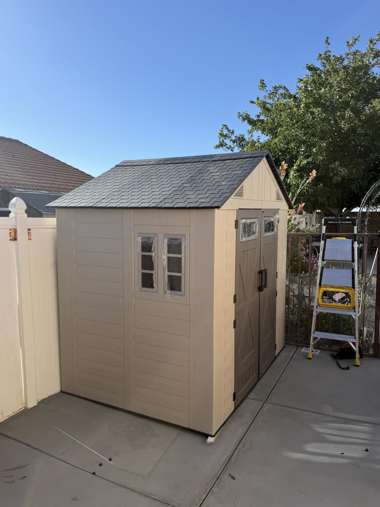 Aoxun 8x6 Ft Outdoor Storage Shed with Floor, Large Resin Outdoor Shed with Lockable Door & Windows, Garden HDPE Sheds for Lawn Tools, Pool Supplies & Bikes customer photo 2