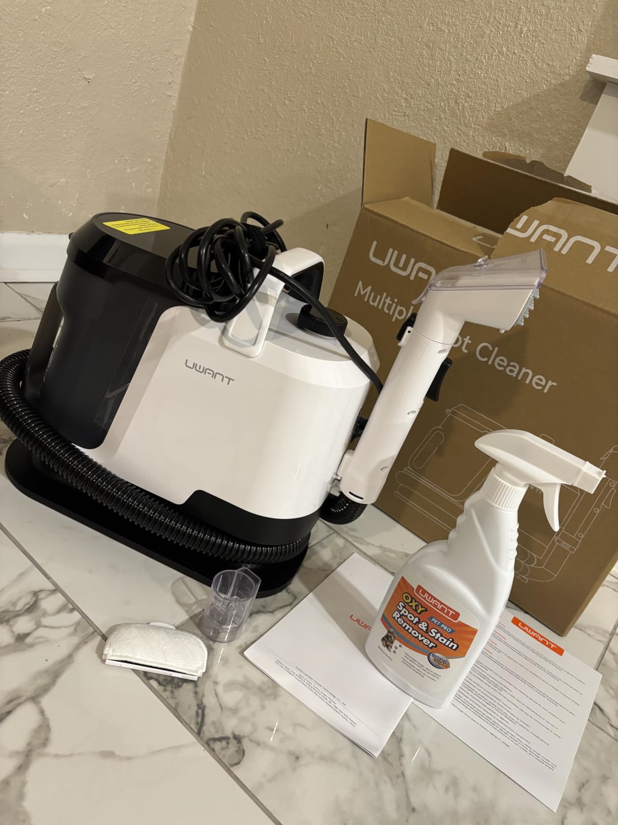 Uwant 18Kpa Carpet Cleaner Machine with Pet Pro Cleaner&Tools Set of 1 | Portable Carpet Cleaner with 3 Brush Heads for Cars, Pets 2in1 Upholstery Cleaner Machine for Spot, Rugs, Couch customer photo 1