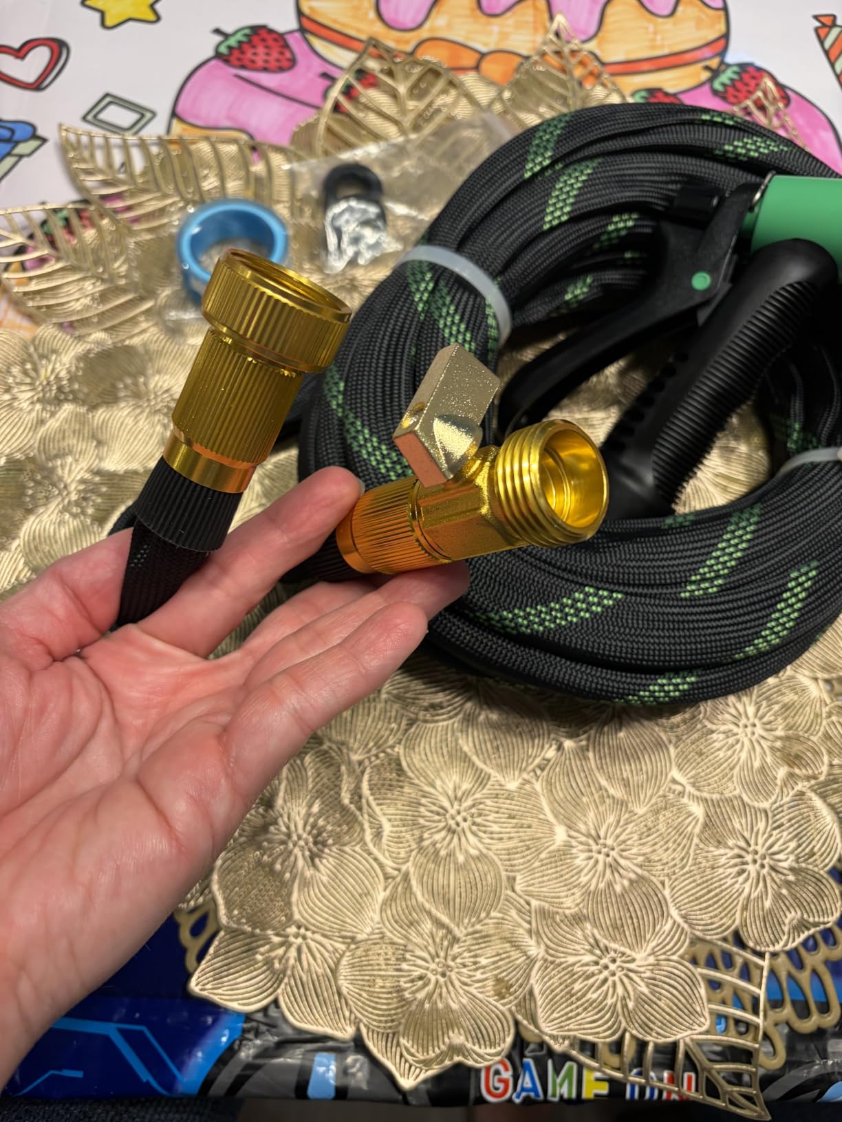 100ft Garden Hose, Non-Expandable Water Hose with 8 Function Spray Nozzle | Lightweight, Kink-Free, Burst-Resistant, Durable & Flexible 3/4