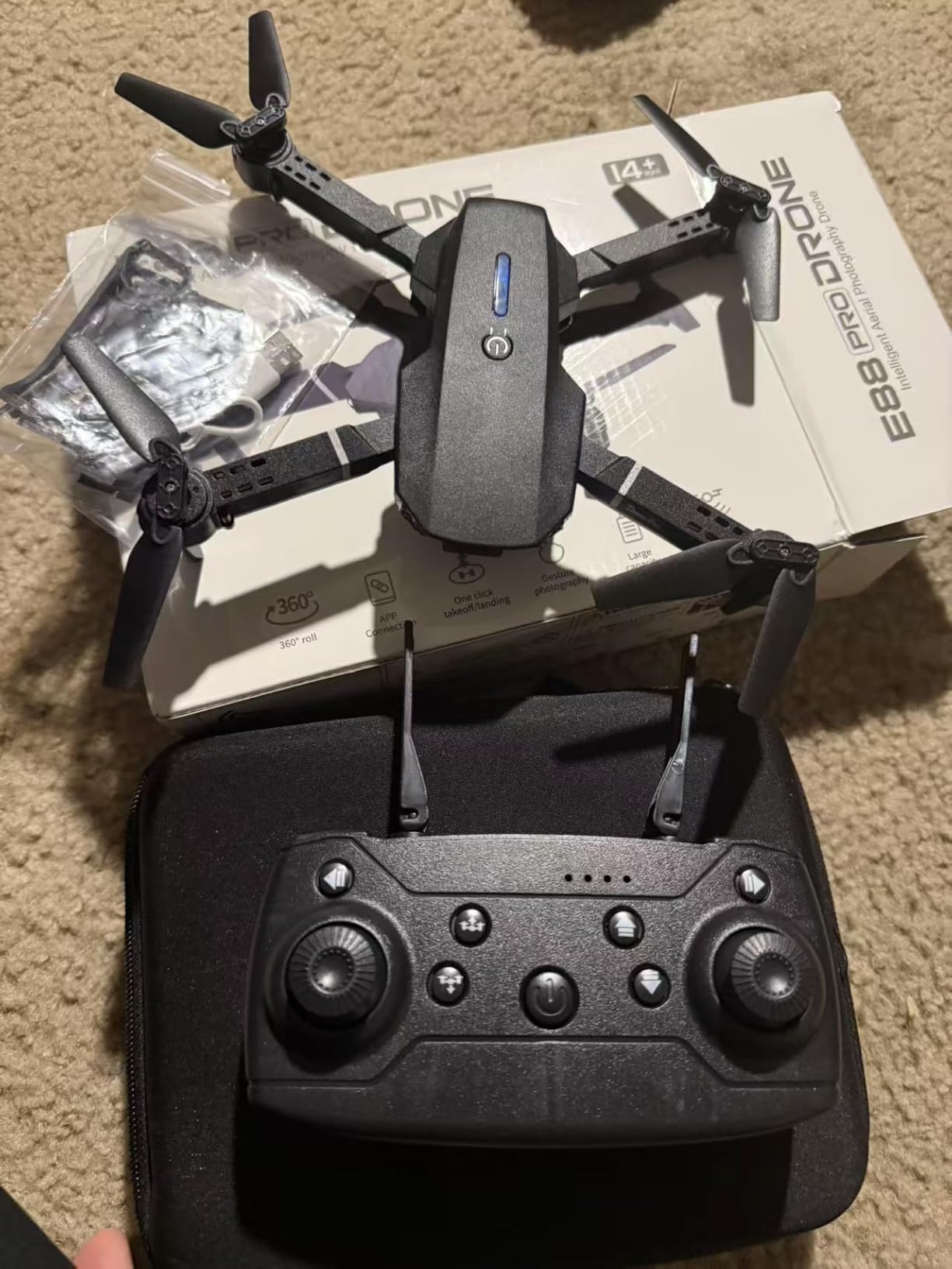 MSMV 4K HD Camera Drones, Wireless RC Toys for Boys Girls, Black | Small Drone with Emergency Stop, One Button Return, Stable Altitude Hold, APP Control, 360° Flips, 2 Batteries & Carrying Case customer photo 2