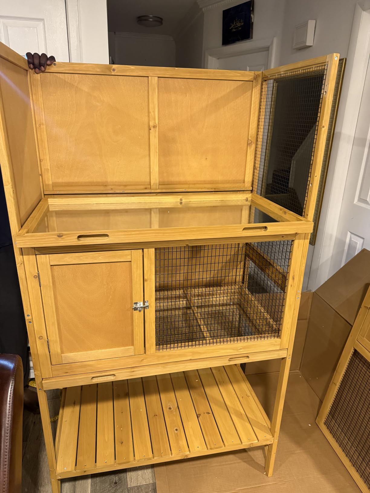 GDLF Wooden Quail Cage Indoor, 2-Tier Quail Coop with Pull-Out Trays customer photo 2