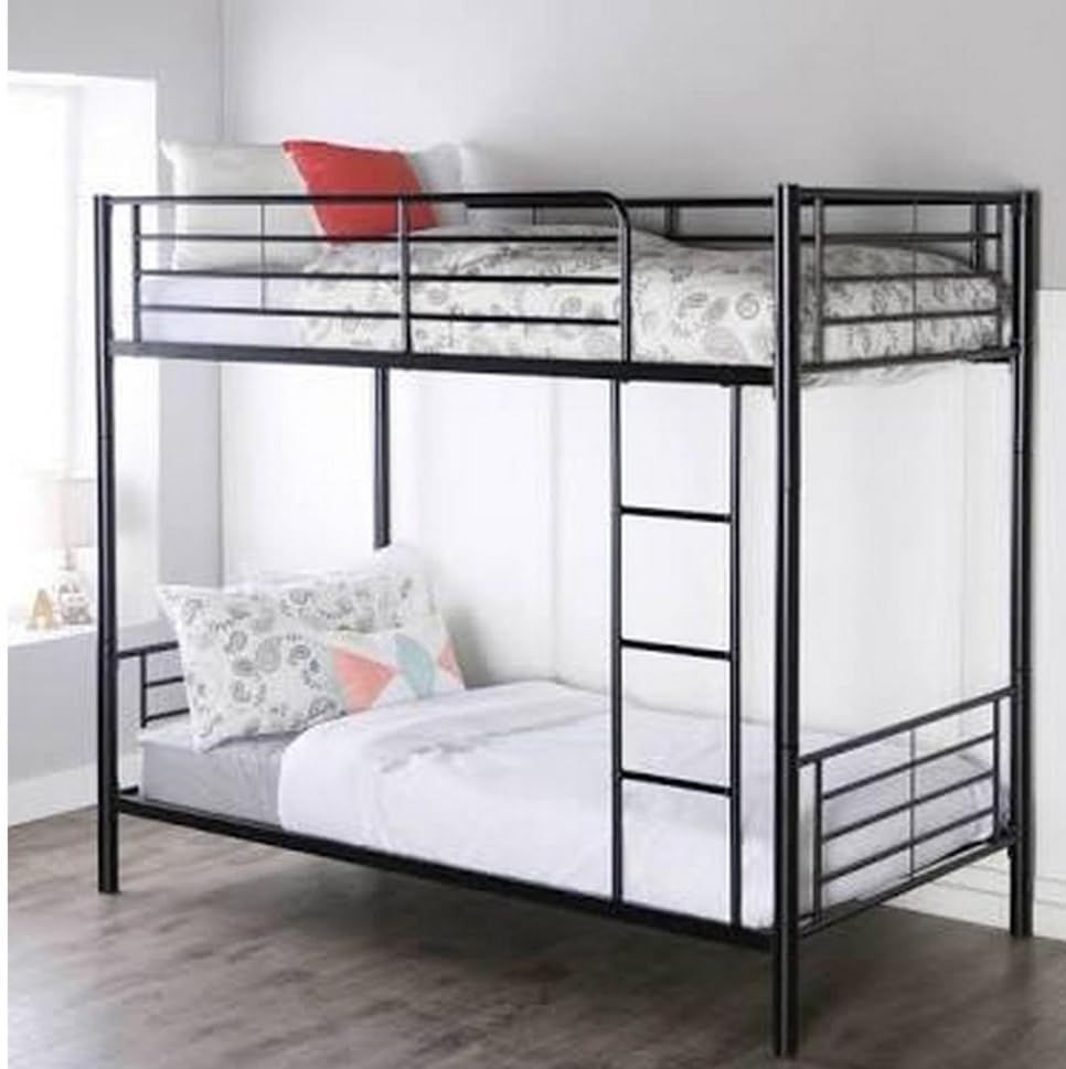 Bonnlo Metal Triple Bunk Bed with Stairs, Twin Over Twin Over Twin Bunk Beds for Kids, Teens and Adults, 3 People Bed, No Box Spring Needed, Black customer photo 1