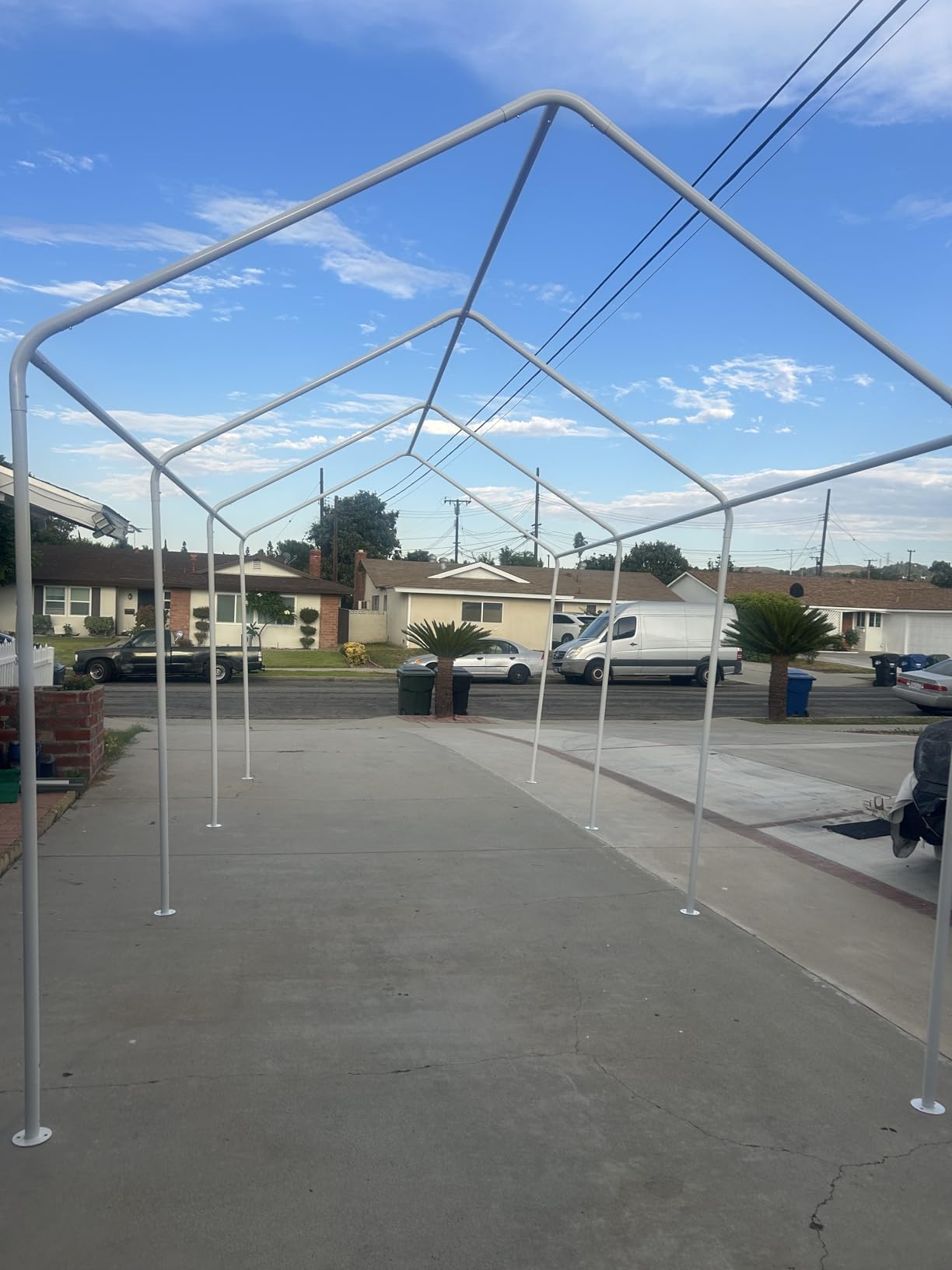 20X20 FT Carports Heavy Duty, 2 Car Port with Removable Side Wall, Carport Canopy, Portable Car Port Garage, Car Shelter All Weather, Gray customer photo 2