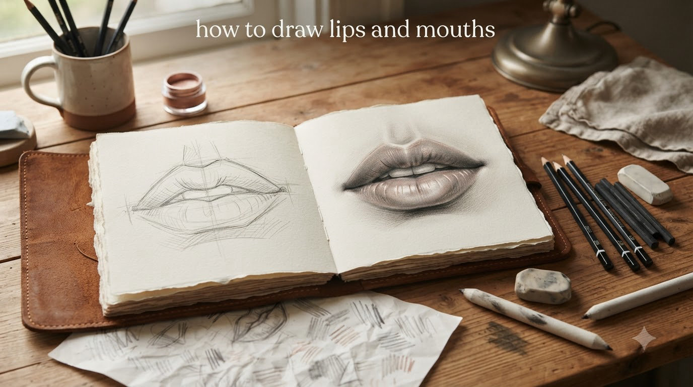how to draw lips and mouths