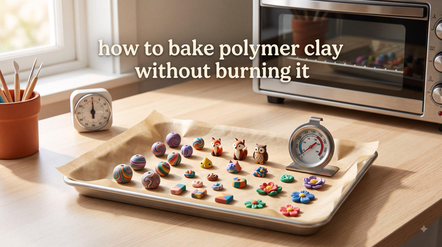 how to bake polymer clay without burning it