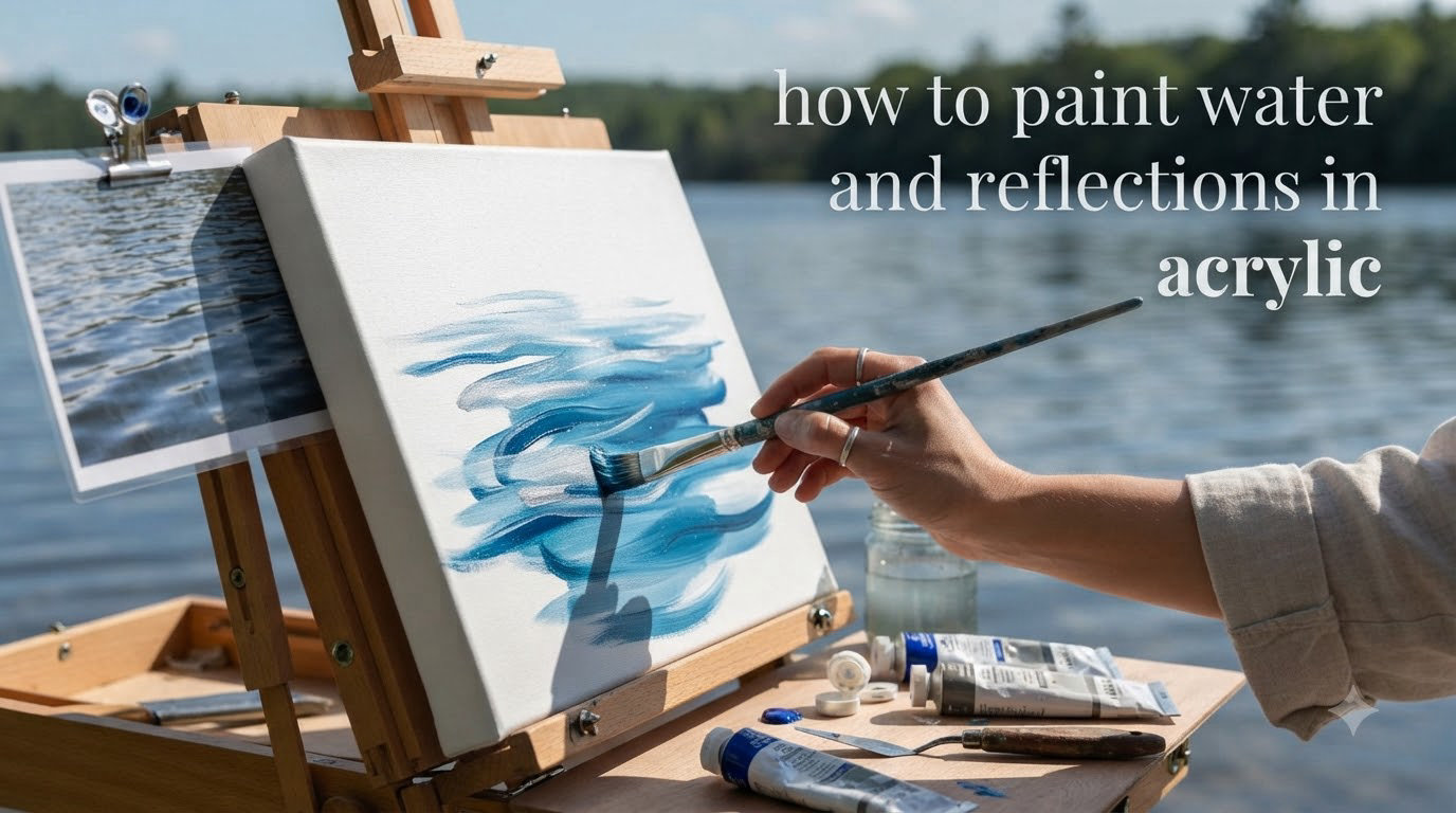 how to paint water and reflections in acrylic