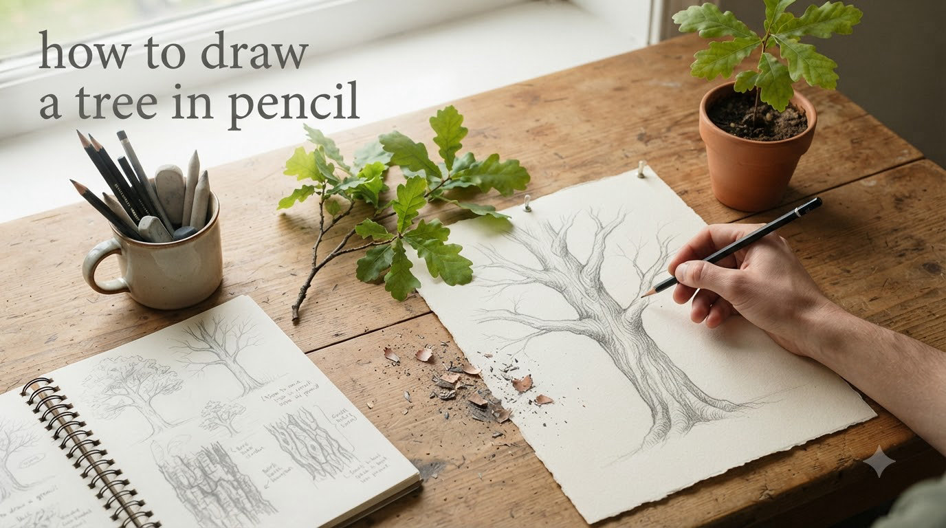 how to draw a tree in pencil