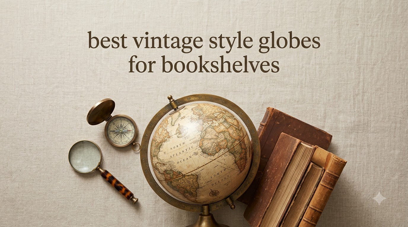 best vintage style globes for bookshelves