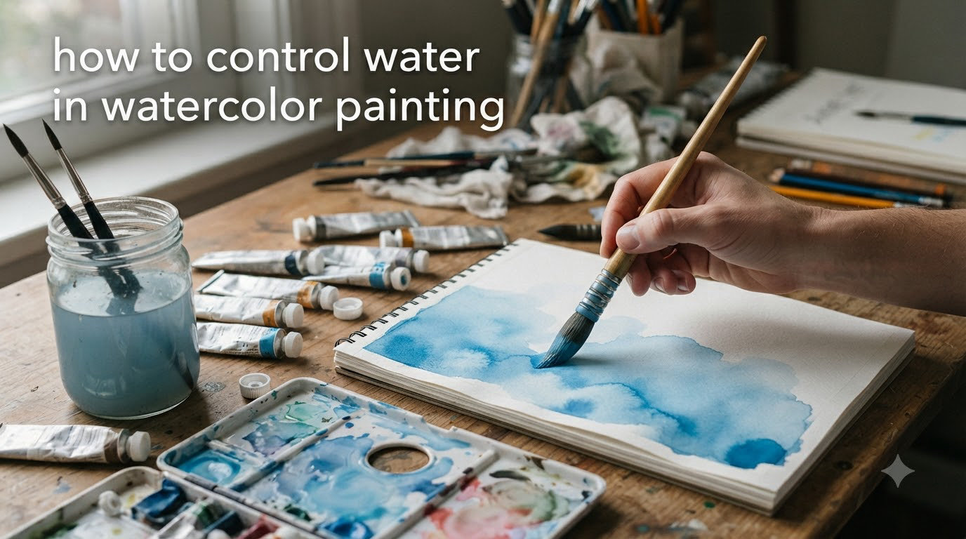 how to control water in watercolor painting