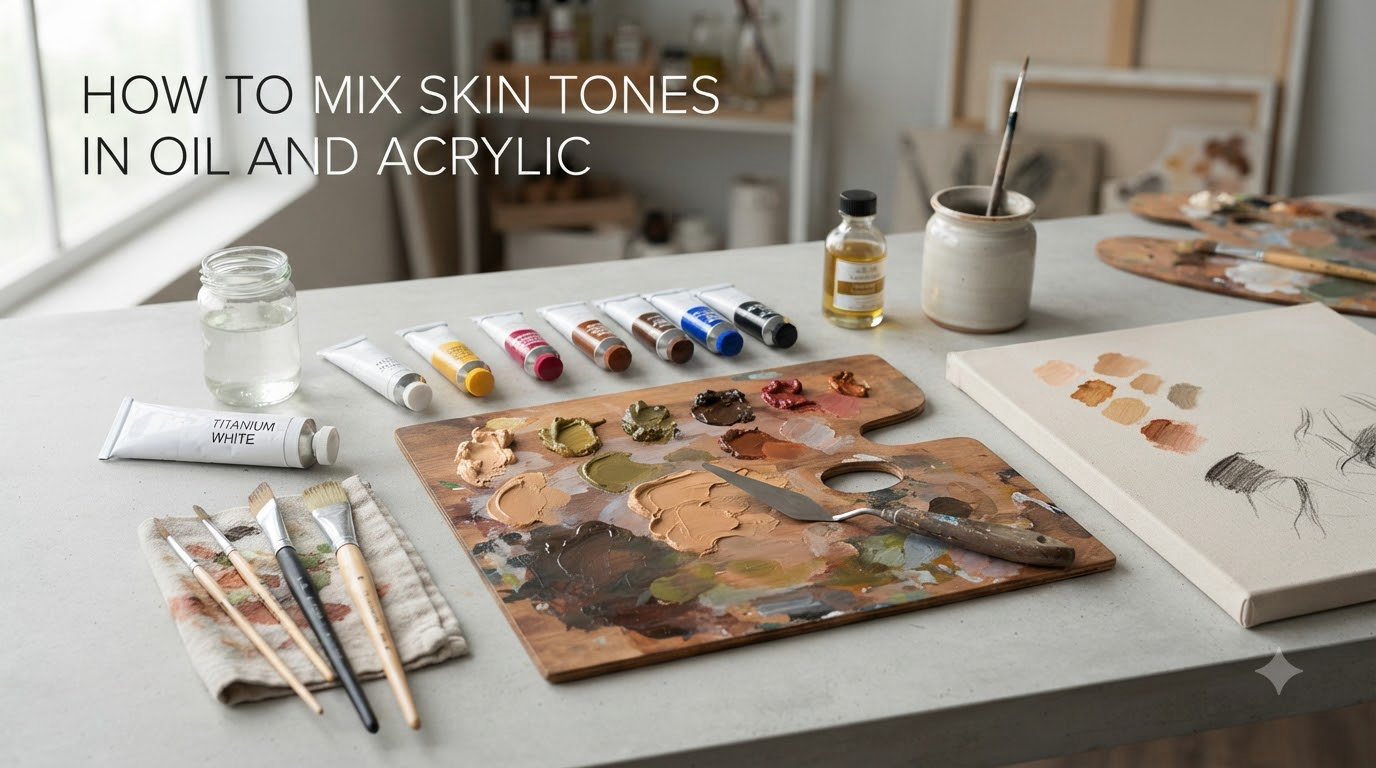 how to mix skin tones in oil and acrylic