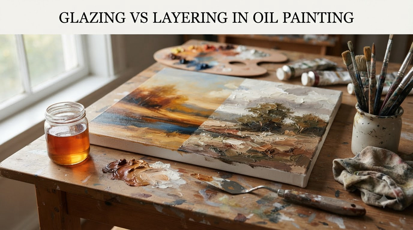glazing vs layering in oil painting