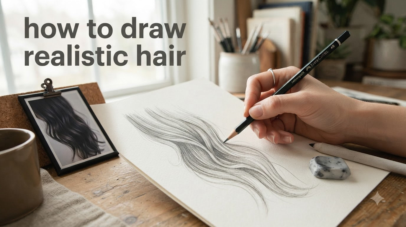 how to draw realistic hair