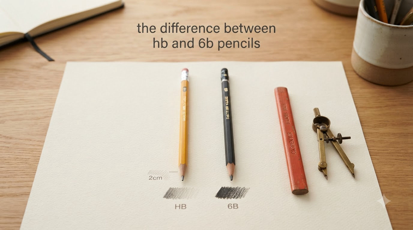 the difference between hb and 6b pencils