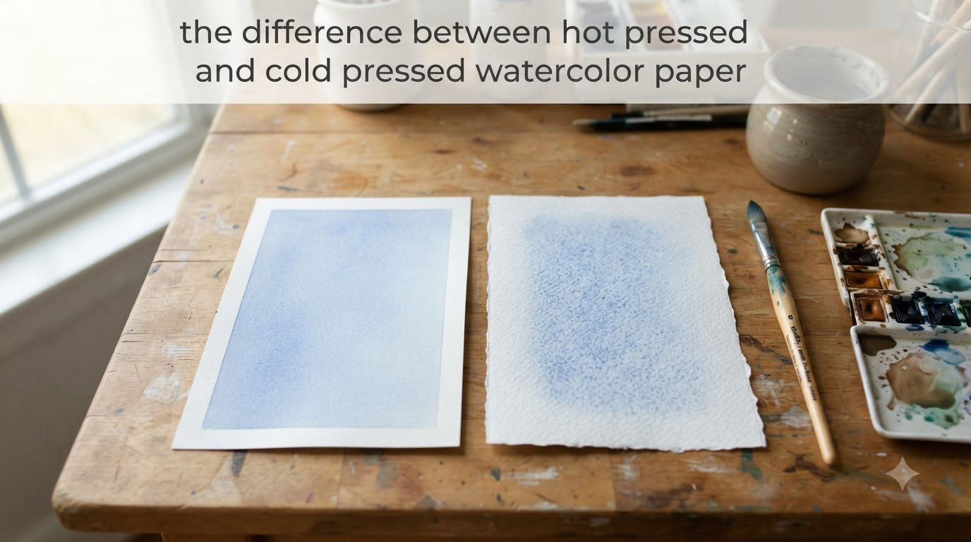 the difference between hot pressed and cold pressed watercolor paper
