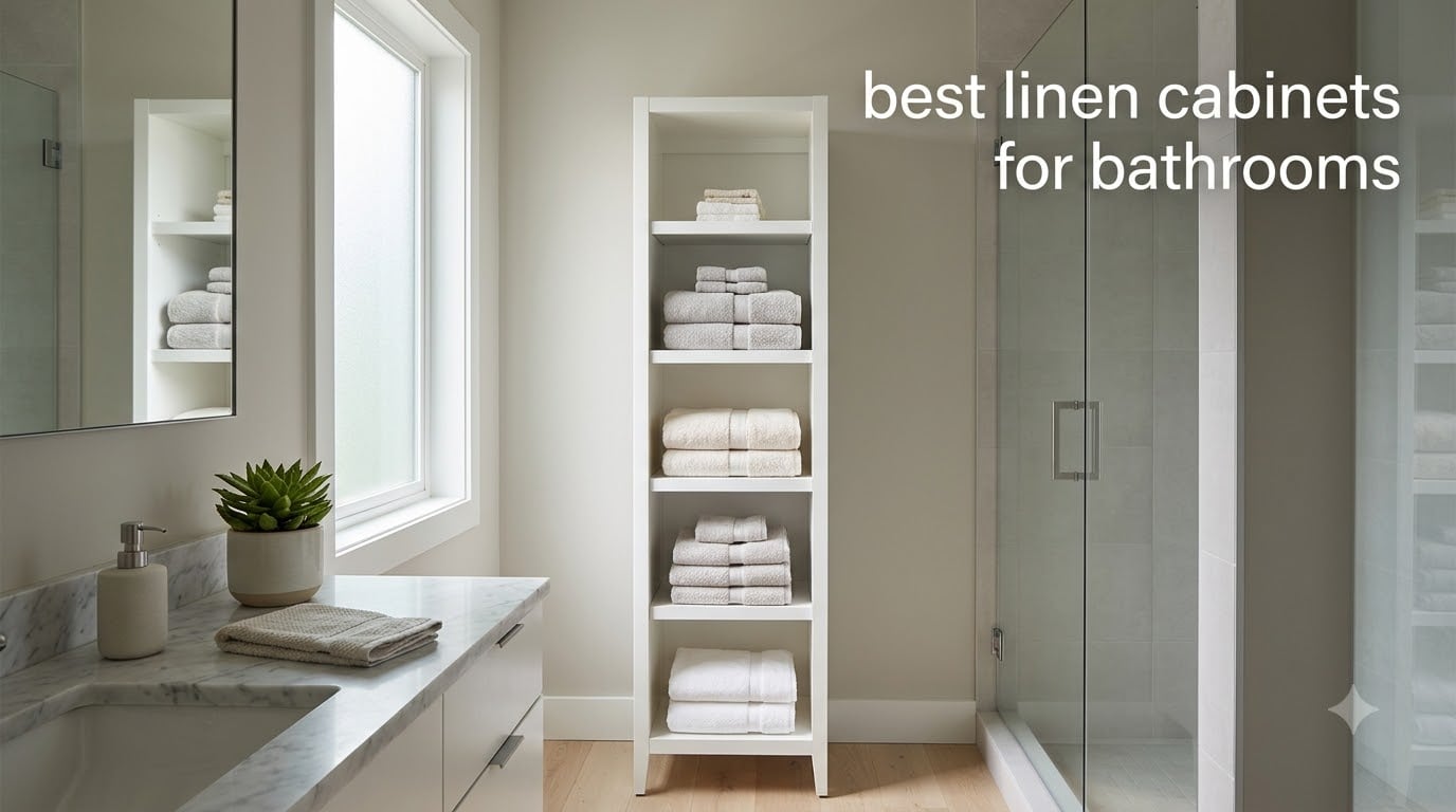 best linen cabinets for bathrooms