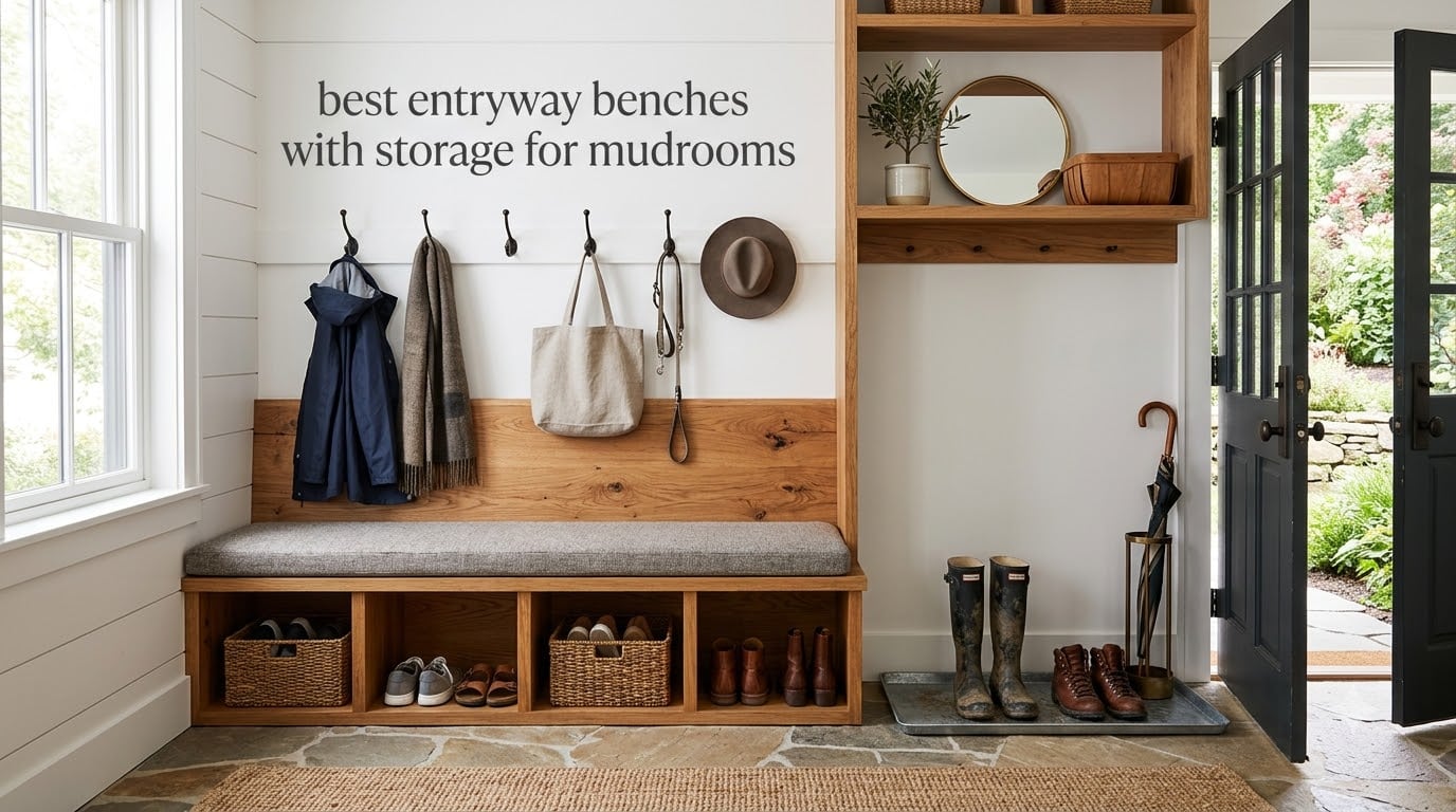 best entryway benches with storage for mudrooms