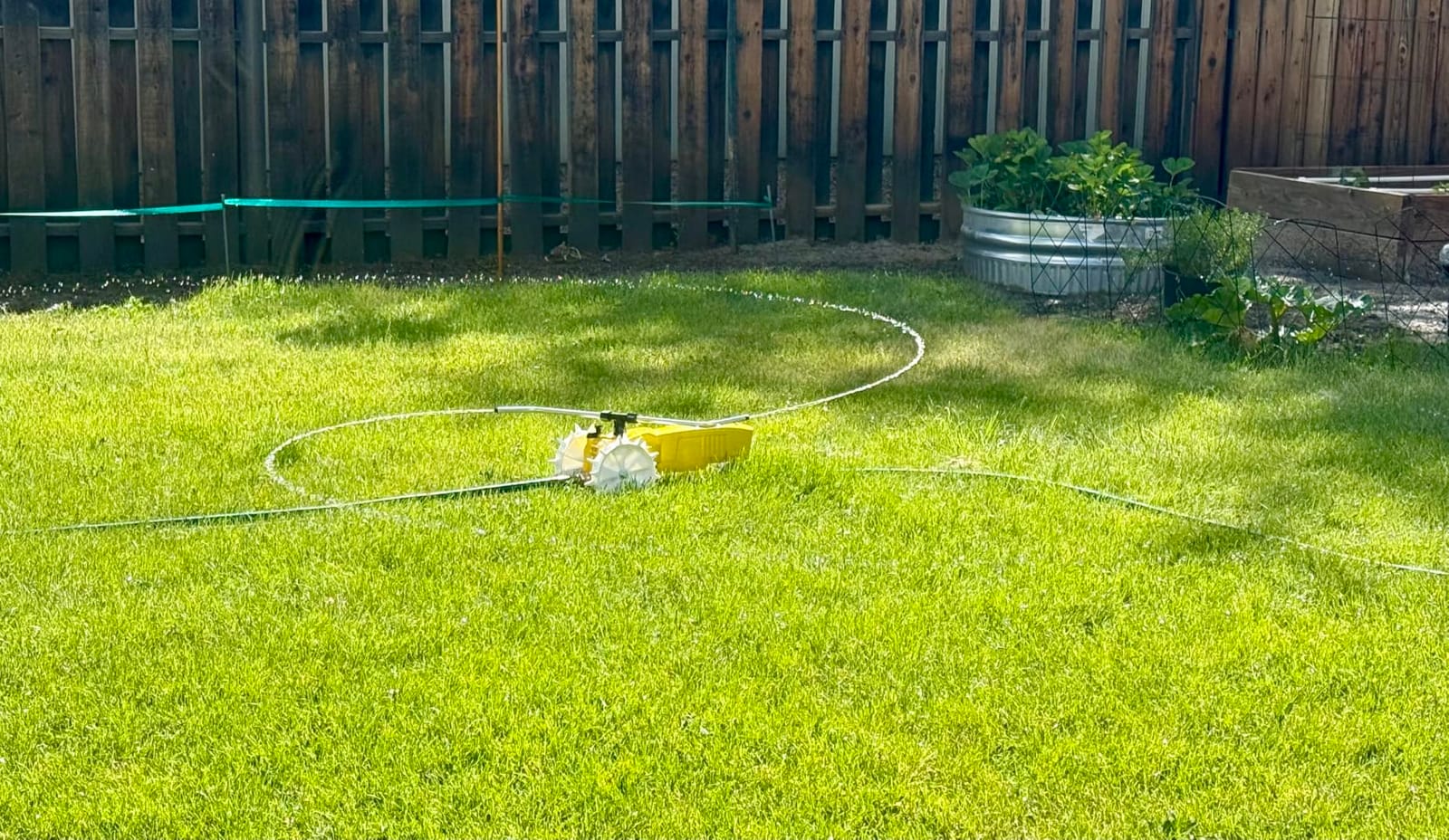 Nelson Rain Train 13,500 Square Feet Cast Iron Outdoor Lawn Traveling Water Sprinkler for Yard, and Garden, with Auto Shut Off, Yellow customer photo 1