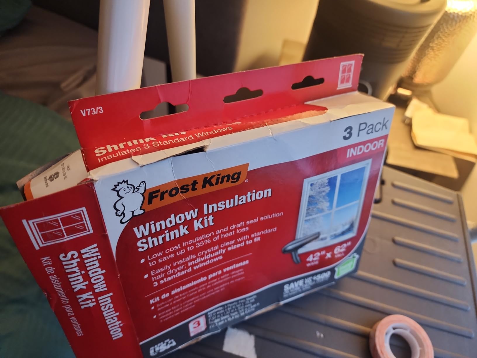Frost King V73/3H Shrink Window Kit, Indoor, 42 x 62 in, 3 pack customer photo 1