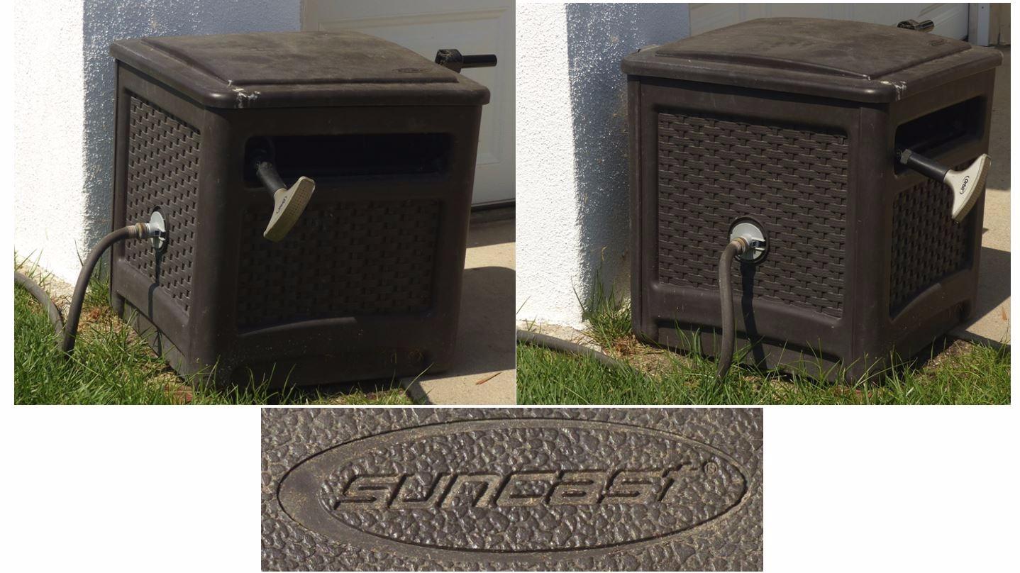Suncast 225 ft. Smart Trak Hose Hideaway with Crank Handle for Easy Winding, Weather-Resistant, 26