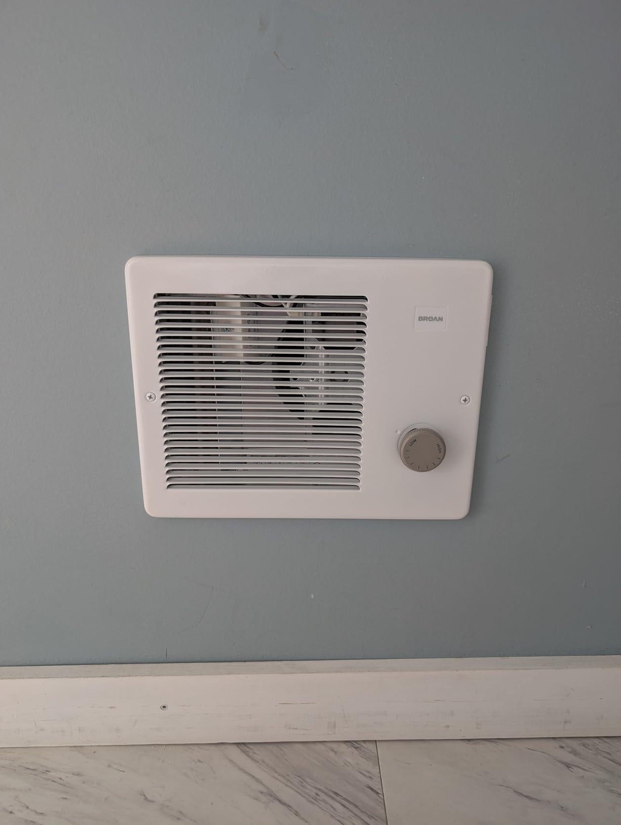 Broan-NuTone Wall Heater, White Grille Heater with Built-In Adjustable Thermostat, 750/1500W, 120/240V AC customer photo 1